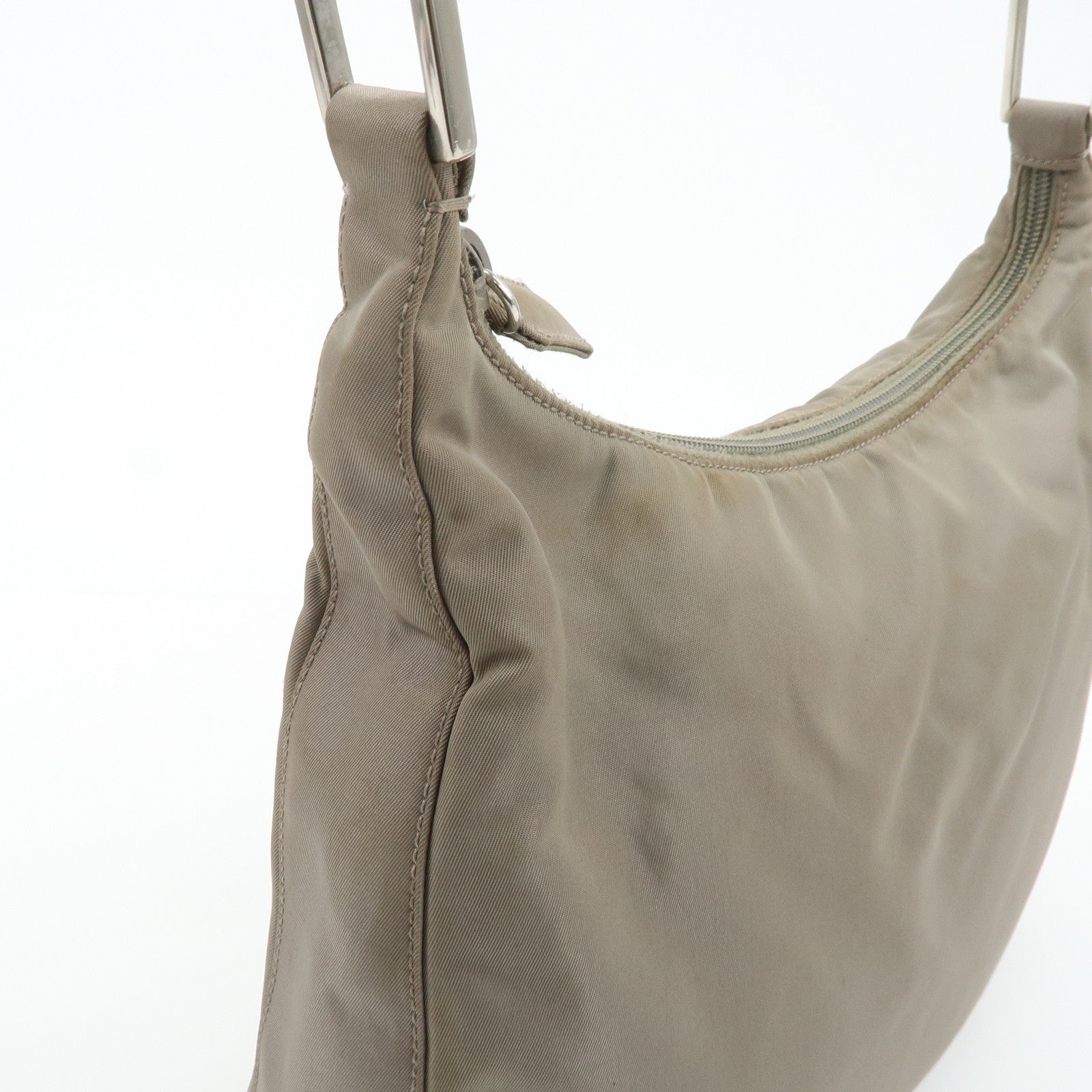 PRADA Nylon Shoulder Bag Gray Used