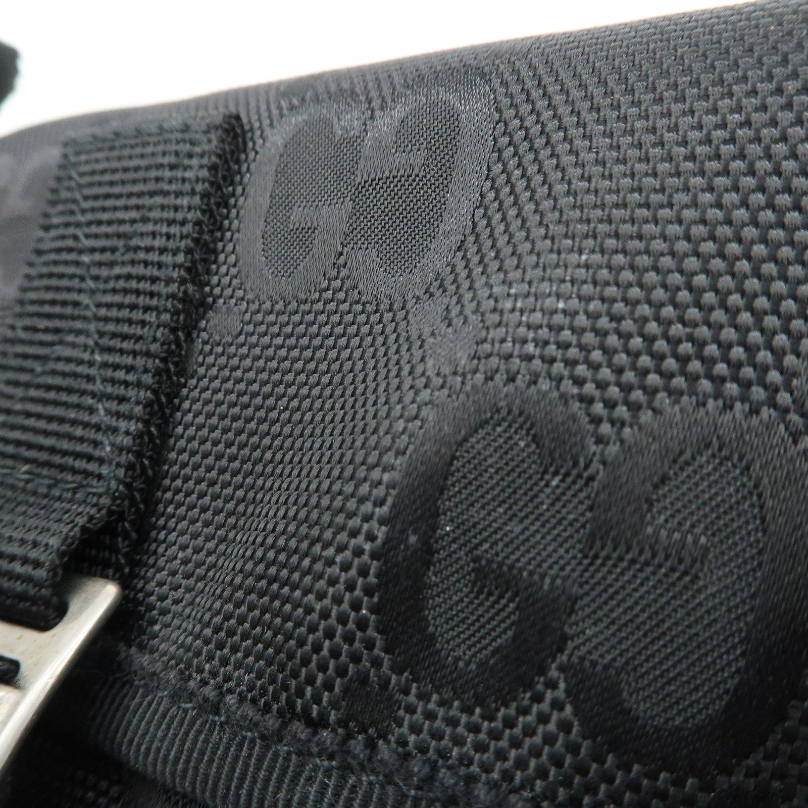 GUCCI Off The Grid GG Nylon Leather Shoulder Crossbody Bag Black Used