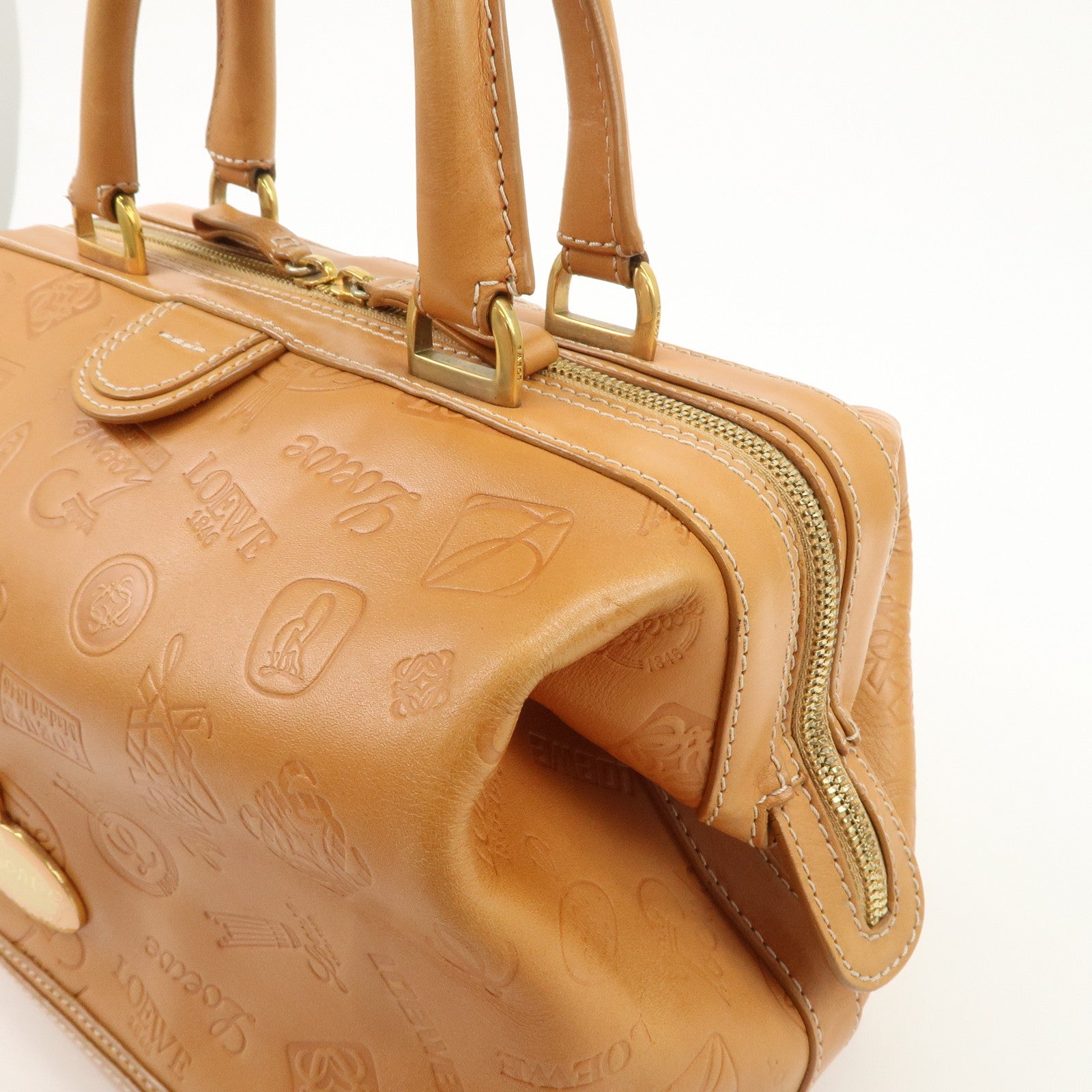 LOEWE Leather Doctor's Bag Boston Bag 160th Anniversary Used