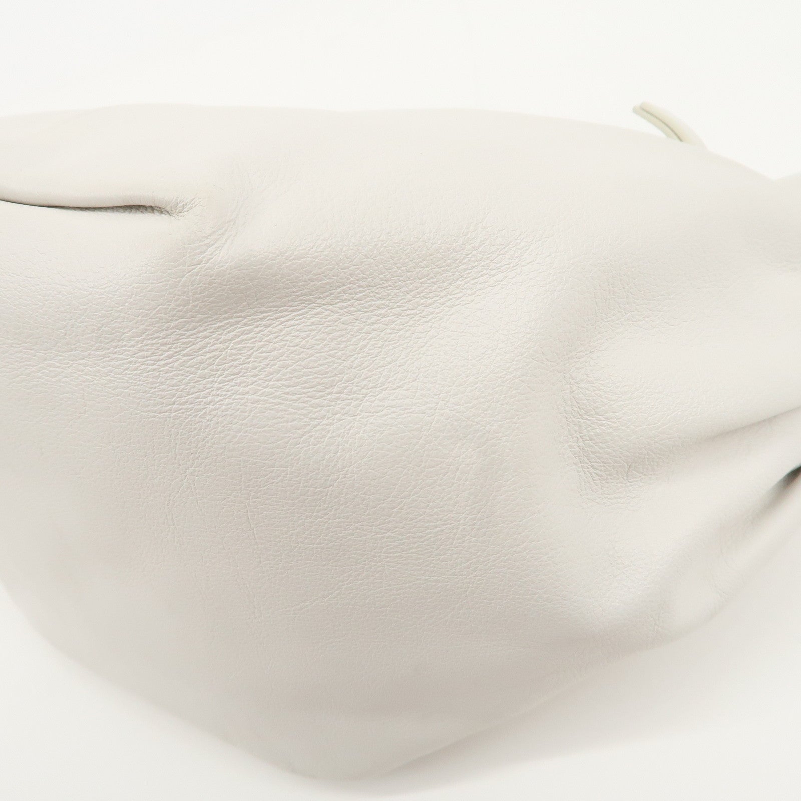 BOTTEGA VENETA Leather Double Knots Hand Bag White 629635 Used