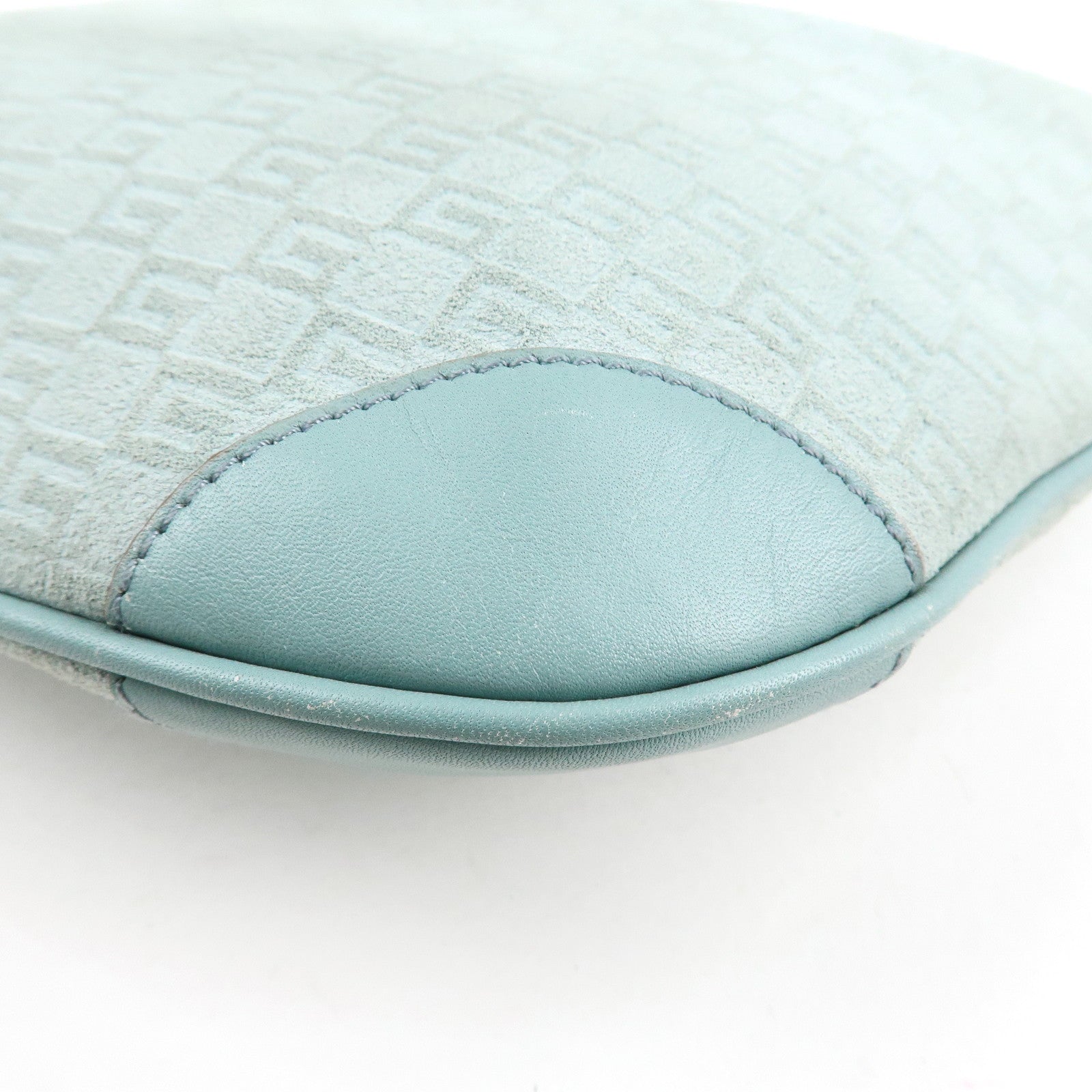 GUCCI Suede Leather Shoulder Bag Hand Bag Light Blue 001.4158 Used