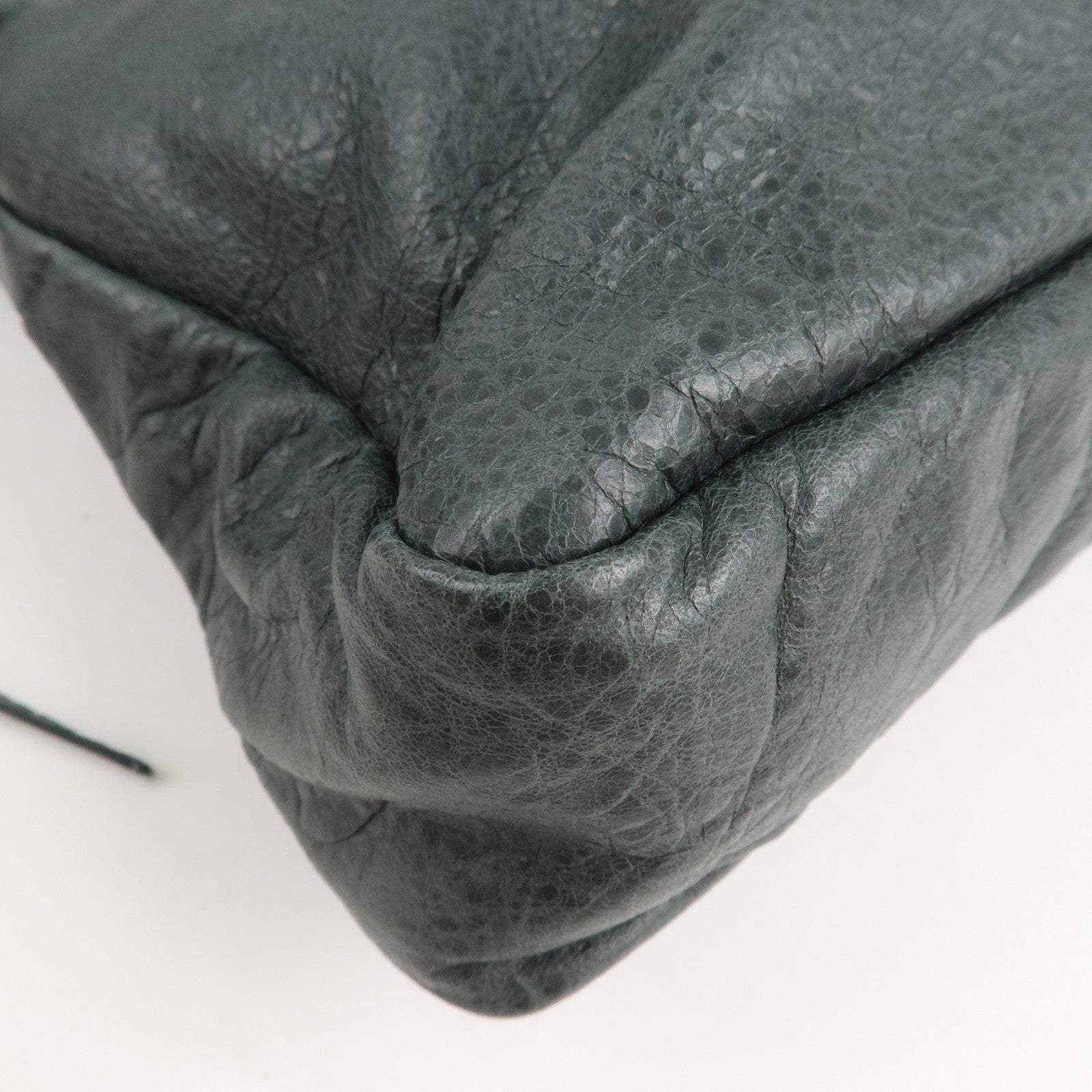 BALENCIAGA The City Leather 2way Bag Hand Bag Green 240579 Used