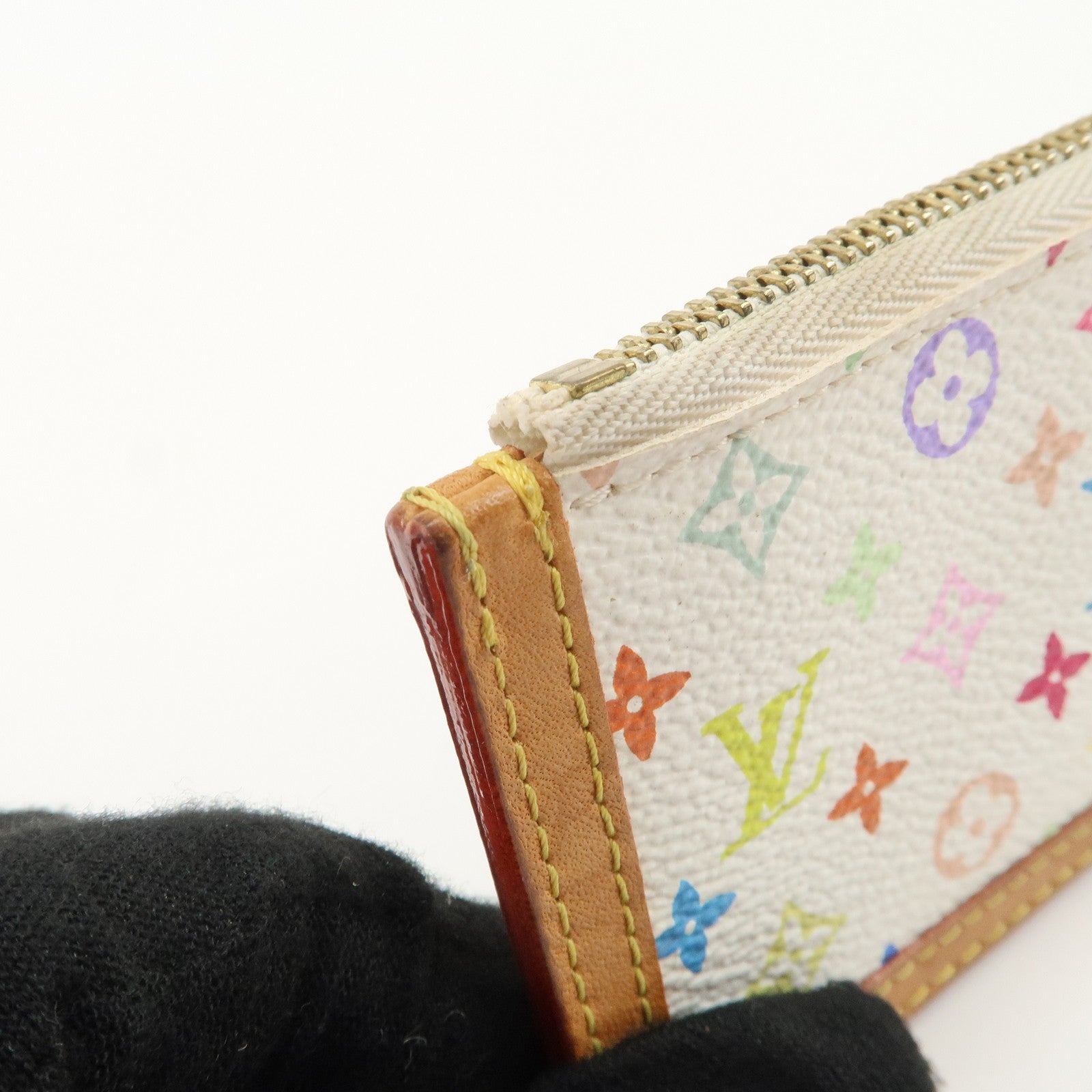 Louis Vuitton Monogram Multicolor Pochette Cles Blanc M92655 Used