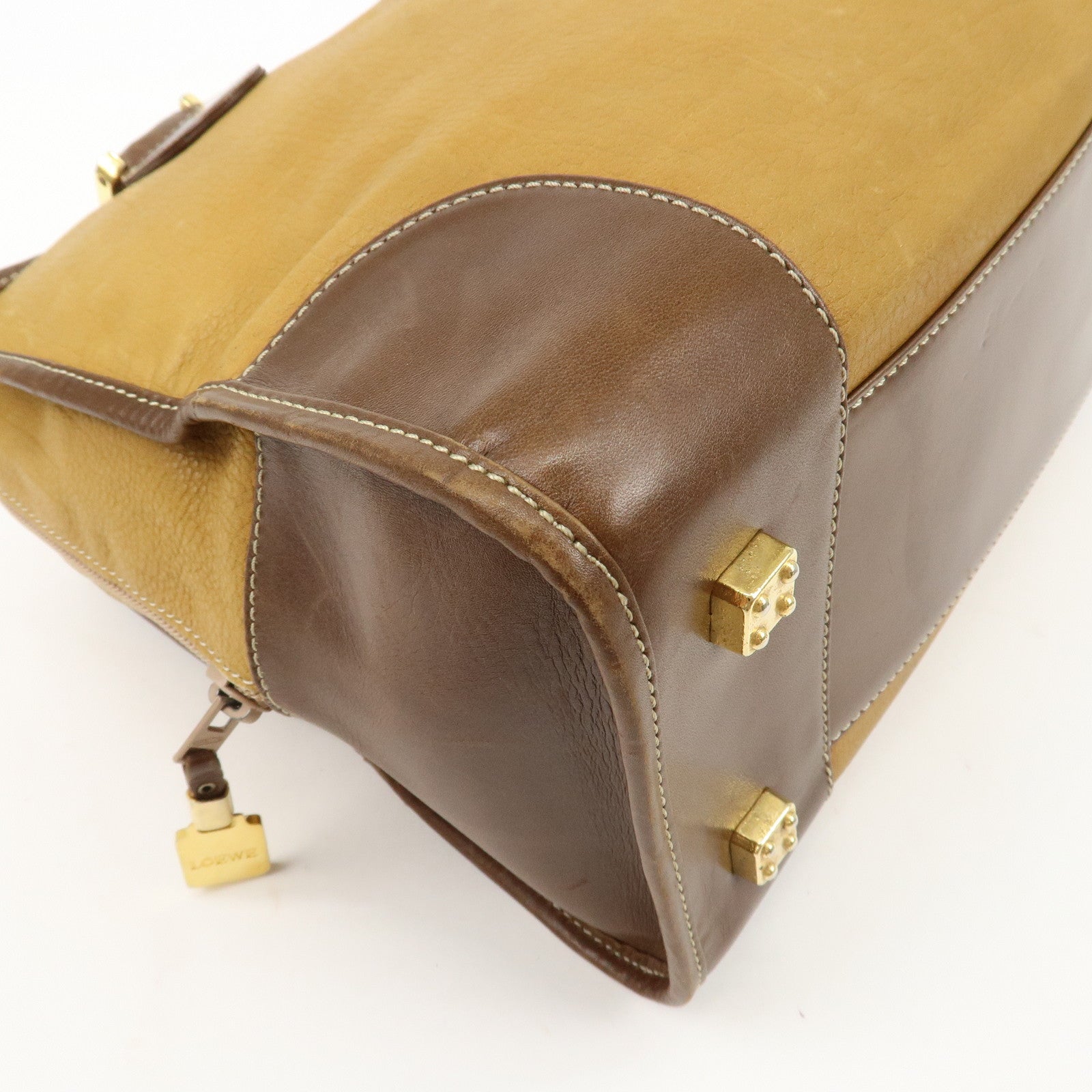 LOEWE Anagram Suede Leather Amazona 32 Hand Bag Brown Used