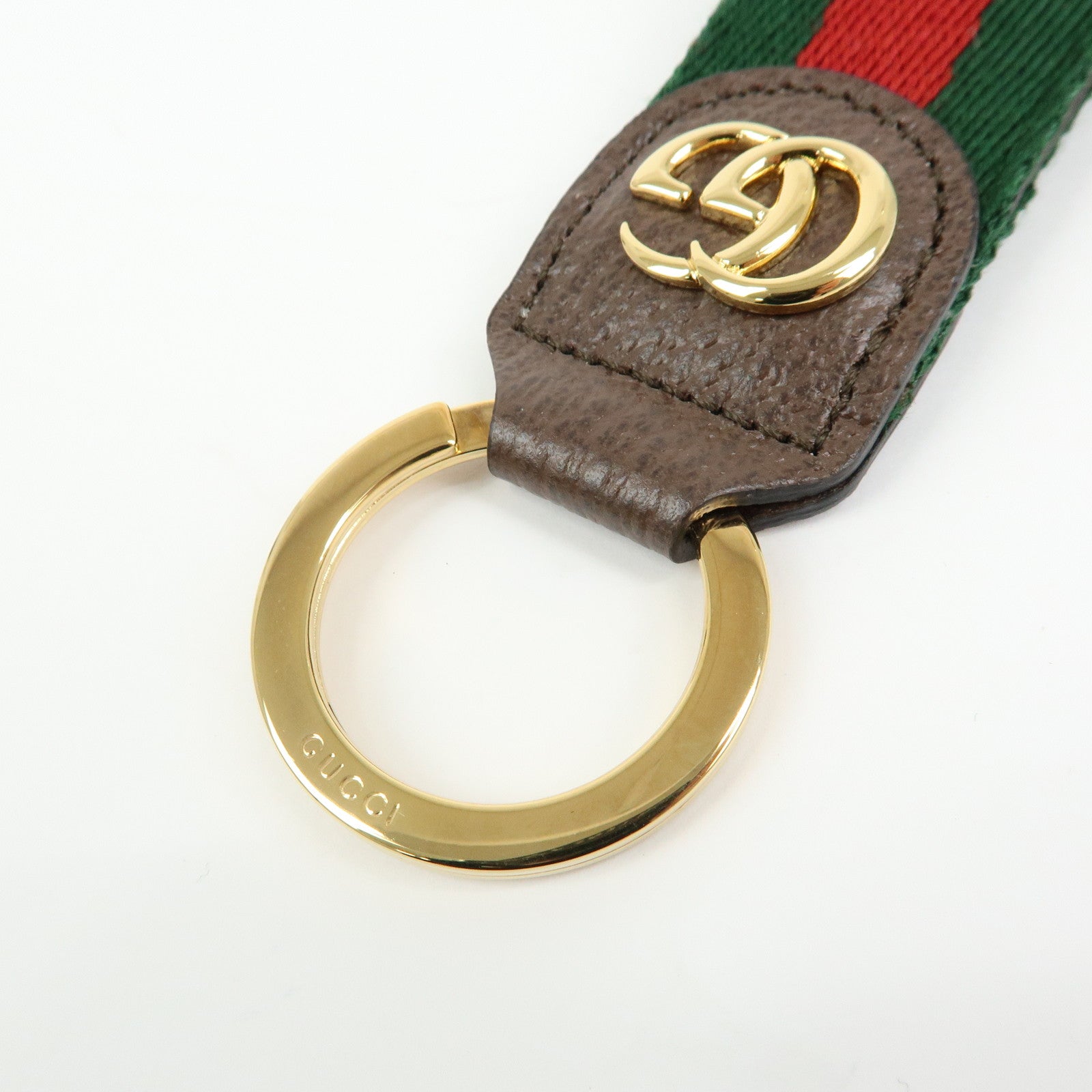 GUCCI GUCCI Ophidia Sherry Leather Bag Charm Key Holder 523161