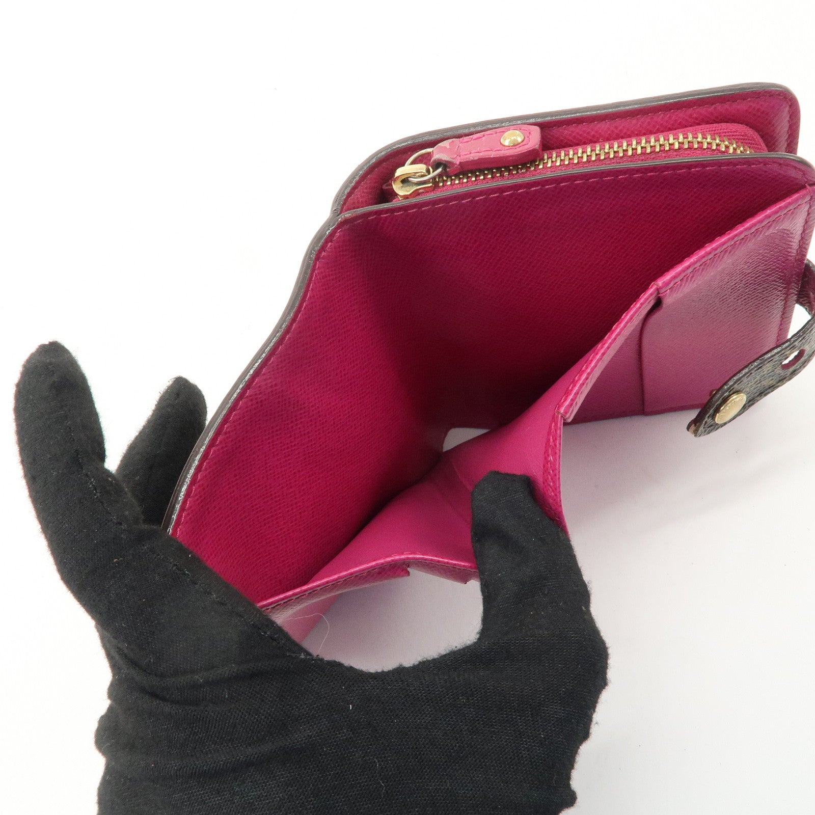 Louis Vuitton Monogram Perfor Compact Zip Wallet Fuchsia M95188 Used
