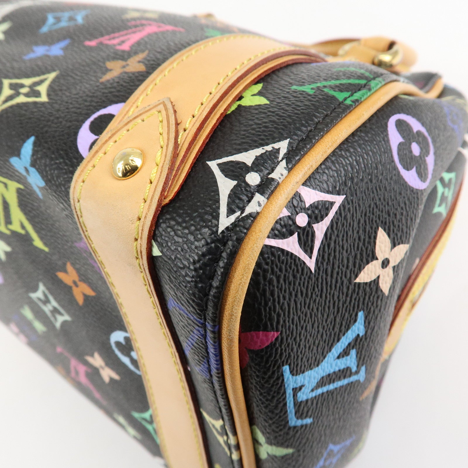 Louis Vuitton Monogram Multicolor Priscilla Hand Bag Noir M40097 Used