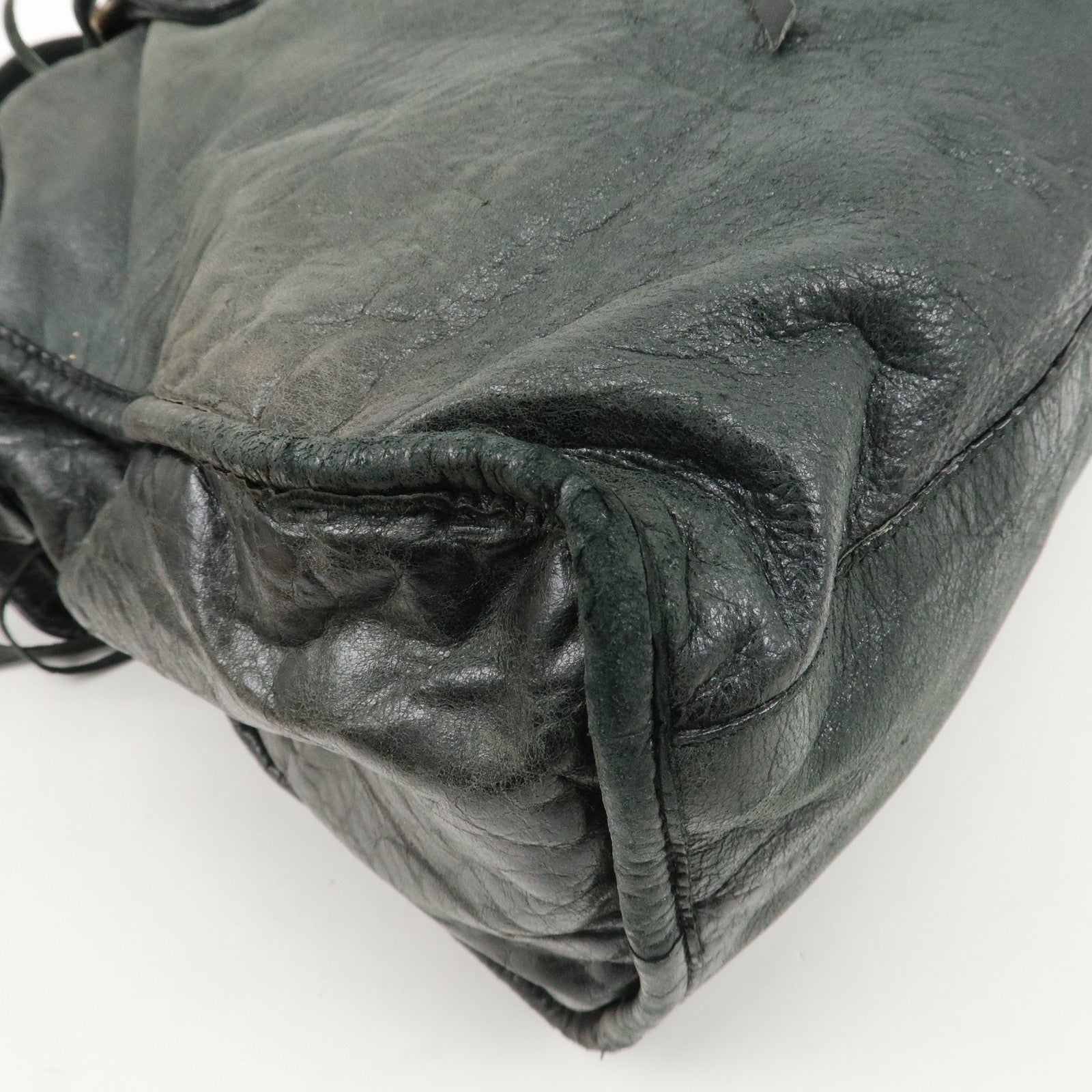 BALENCIAGA The City Leather 2Way Bag Hand Bag Black 115748 Used