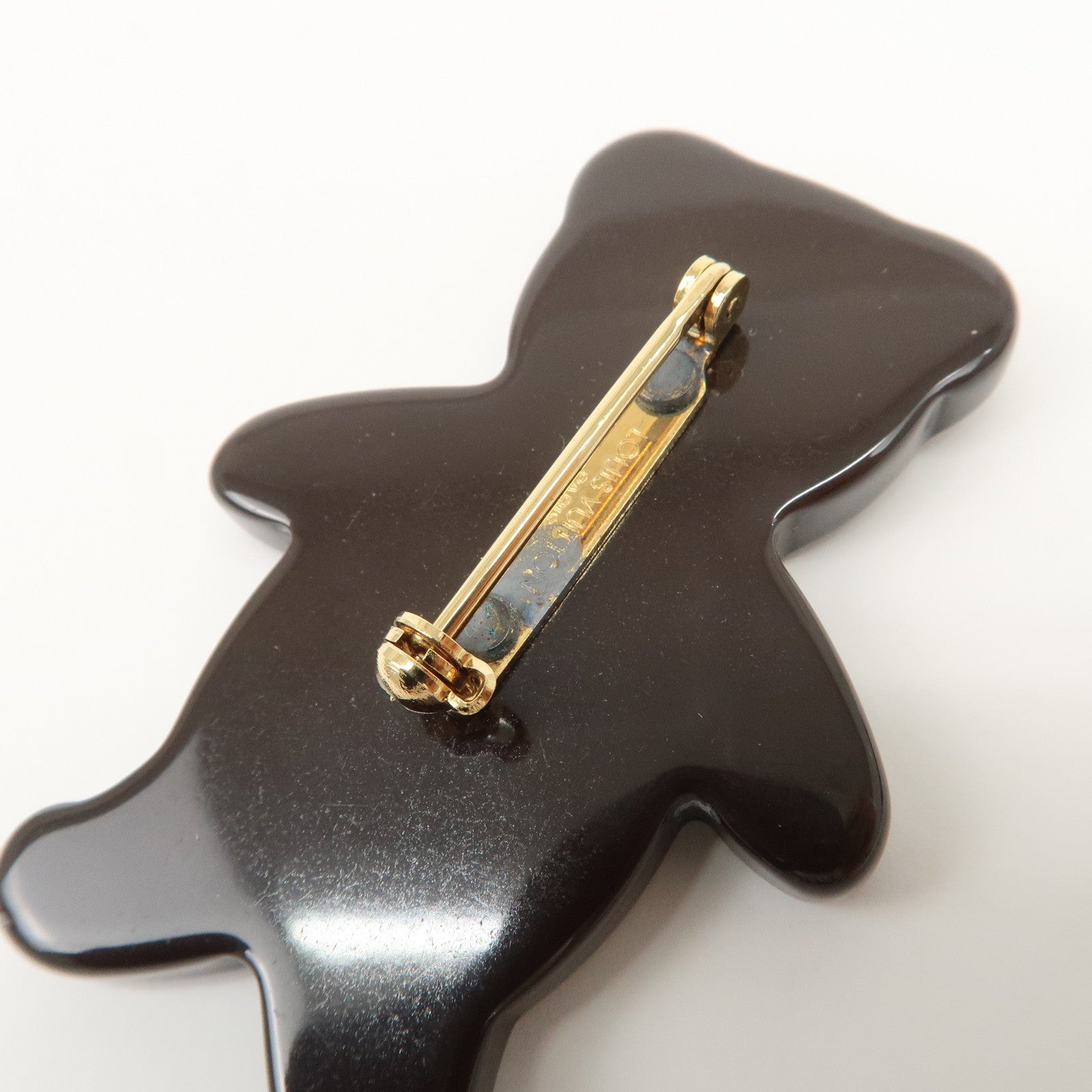 Louis Vuitton Monogram Damier Plastic Broche Nunnours Teddy Bear Brooch M64939 Used
