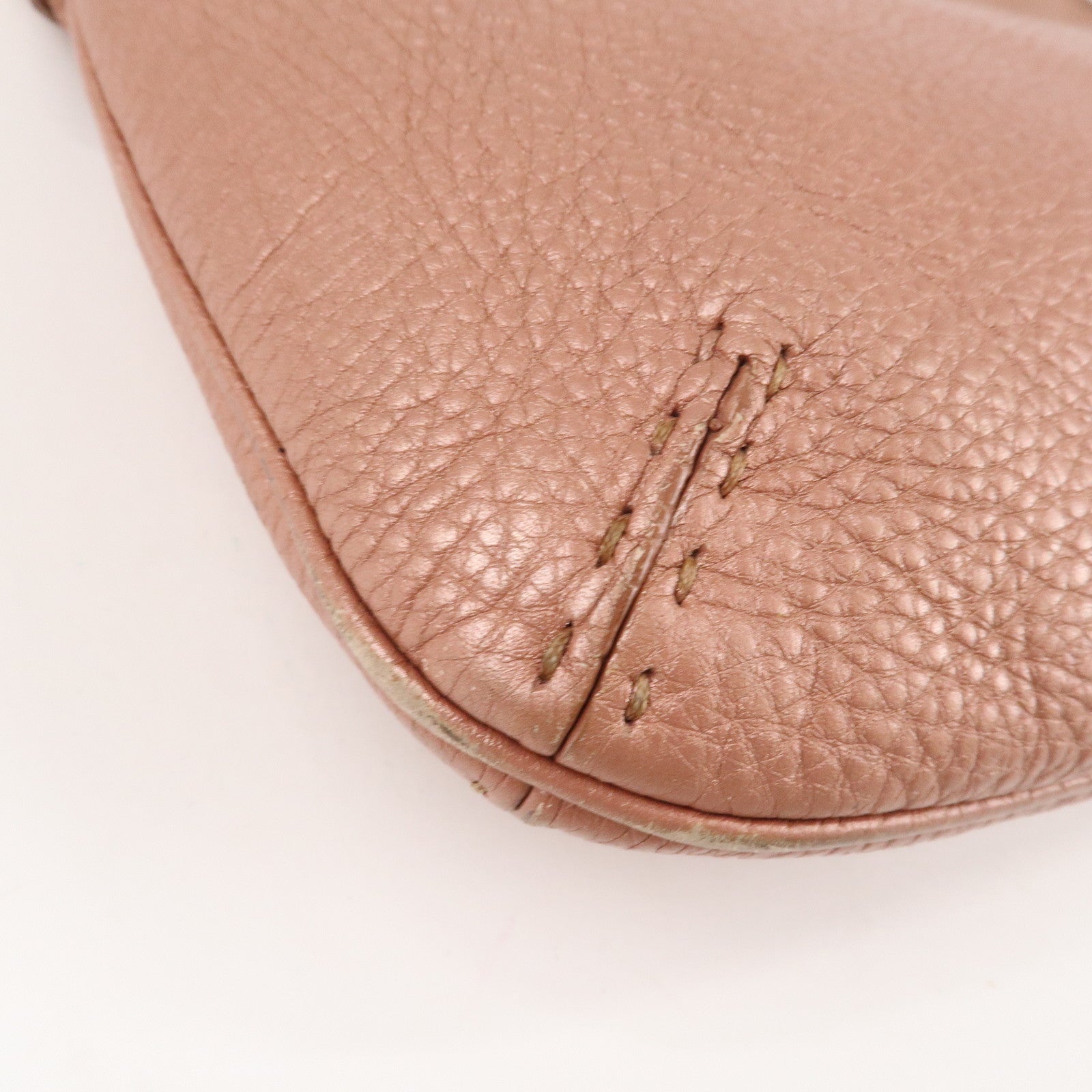 FENDI Zucca Canvas Leather Shoulder Bag Brown Black 8BT146 Used