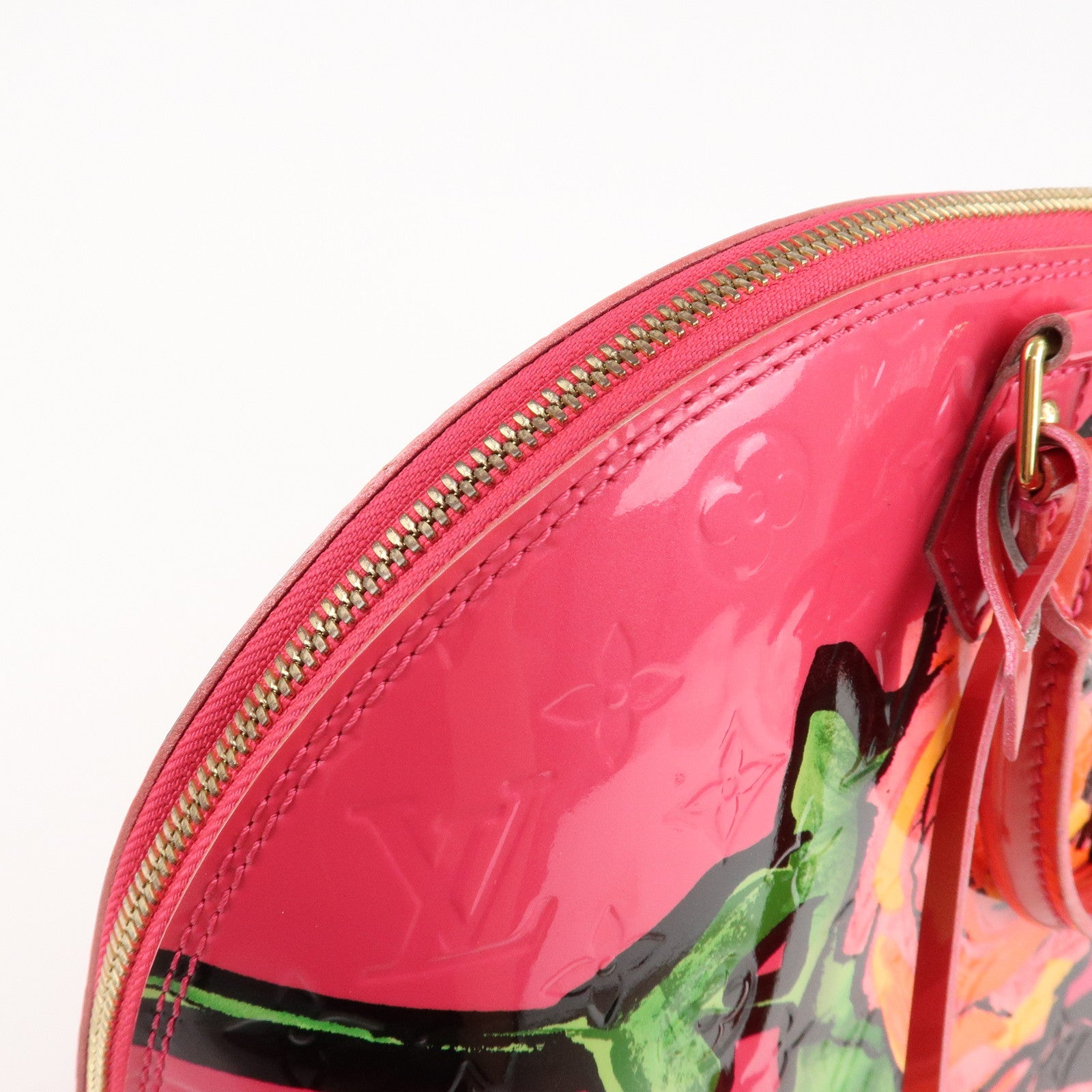 Louis Vuitton Monogram Vernis Alma MM Hand Bag Rose M93686 Used