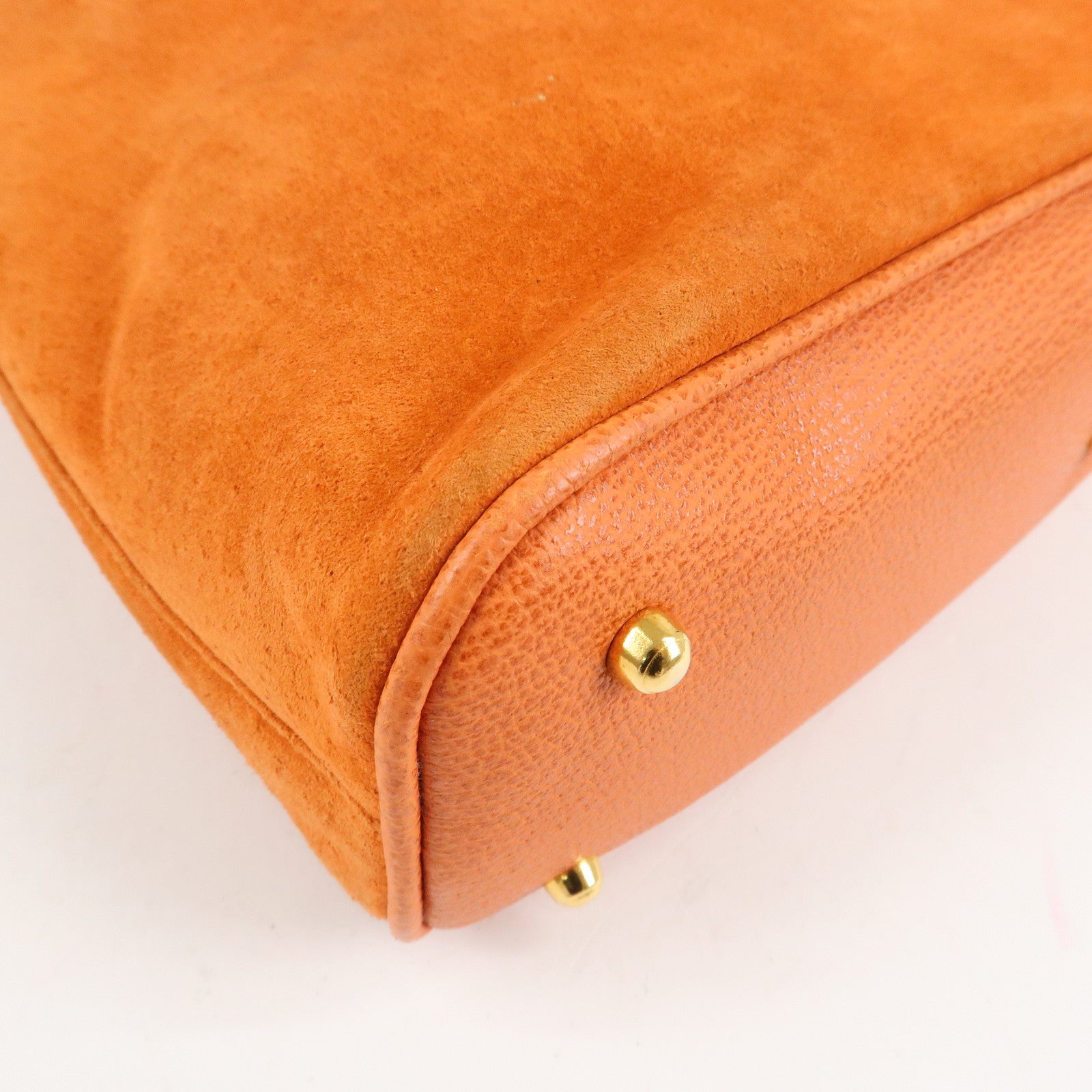 GUCCI Bamboo Suede Leather 2WAY Bag Orange 000.2296.0290 Used