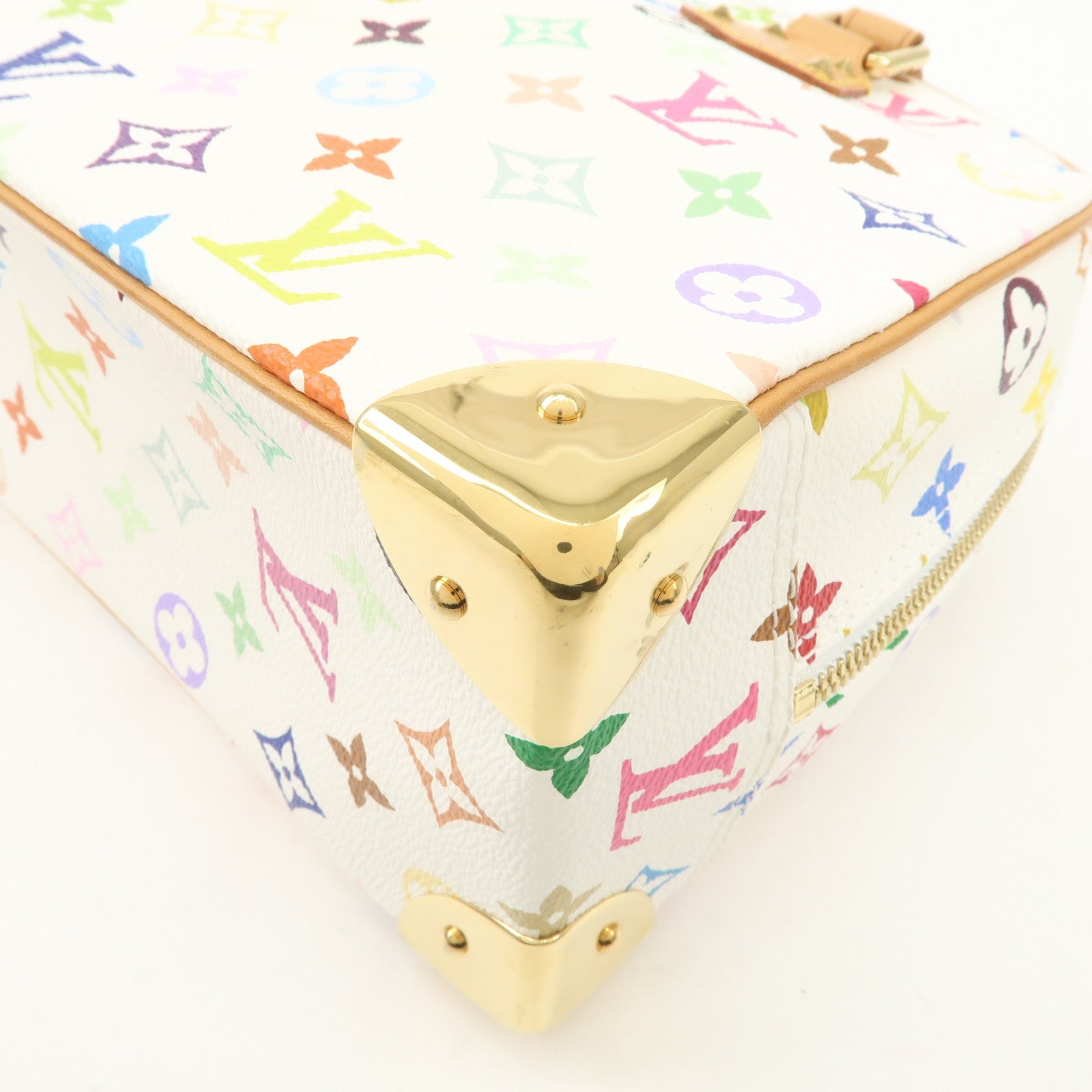 Louis Vuitton Monogram Multicolor Trouville Hand Bag Blanc M92663 Used