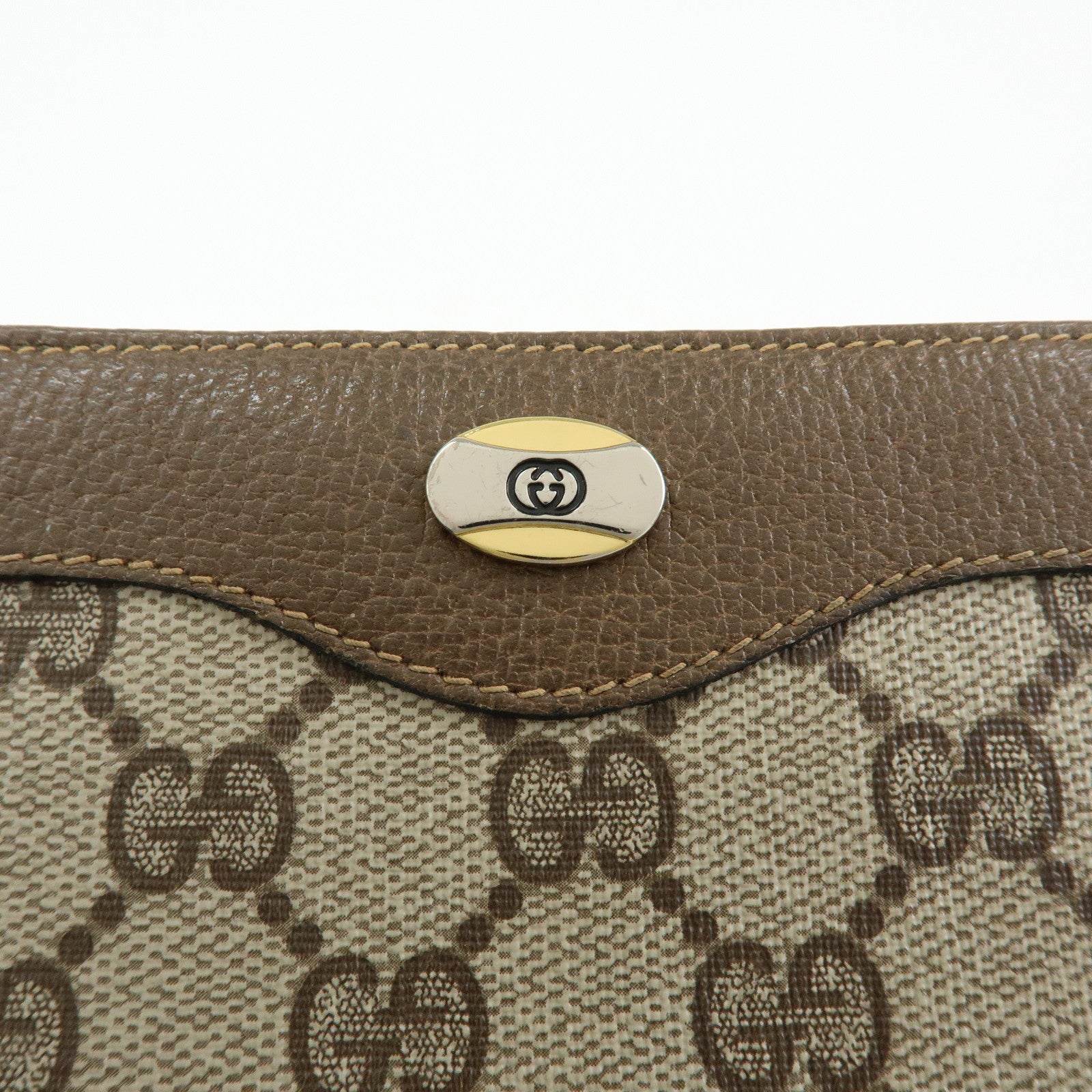 GUCCI Old Gucci GG Supreme PVC Leather Cosmetic Pouch 89.01.020