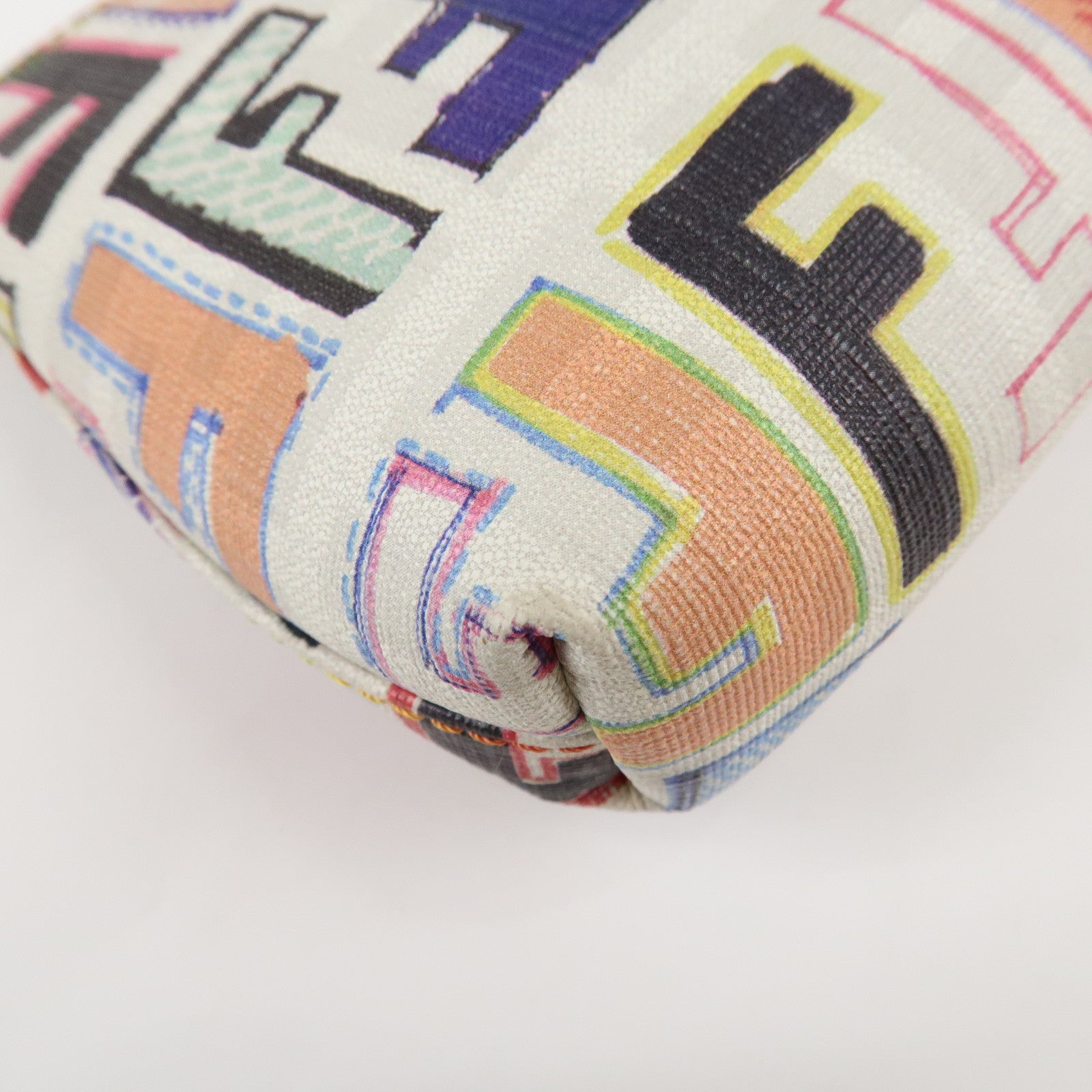 FENDI Zucca PVC Accessory Chain Pouch Multi Color Ivory 8BR592 Used