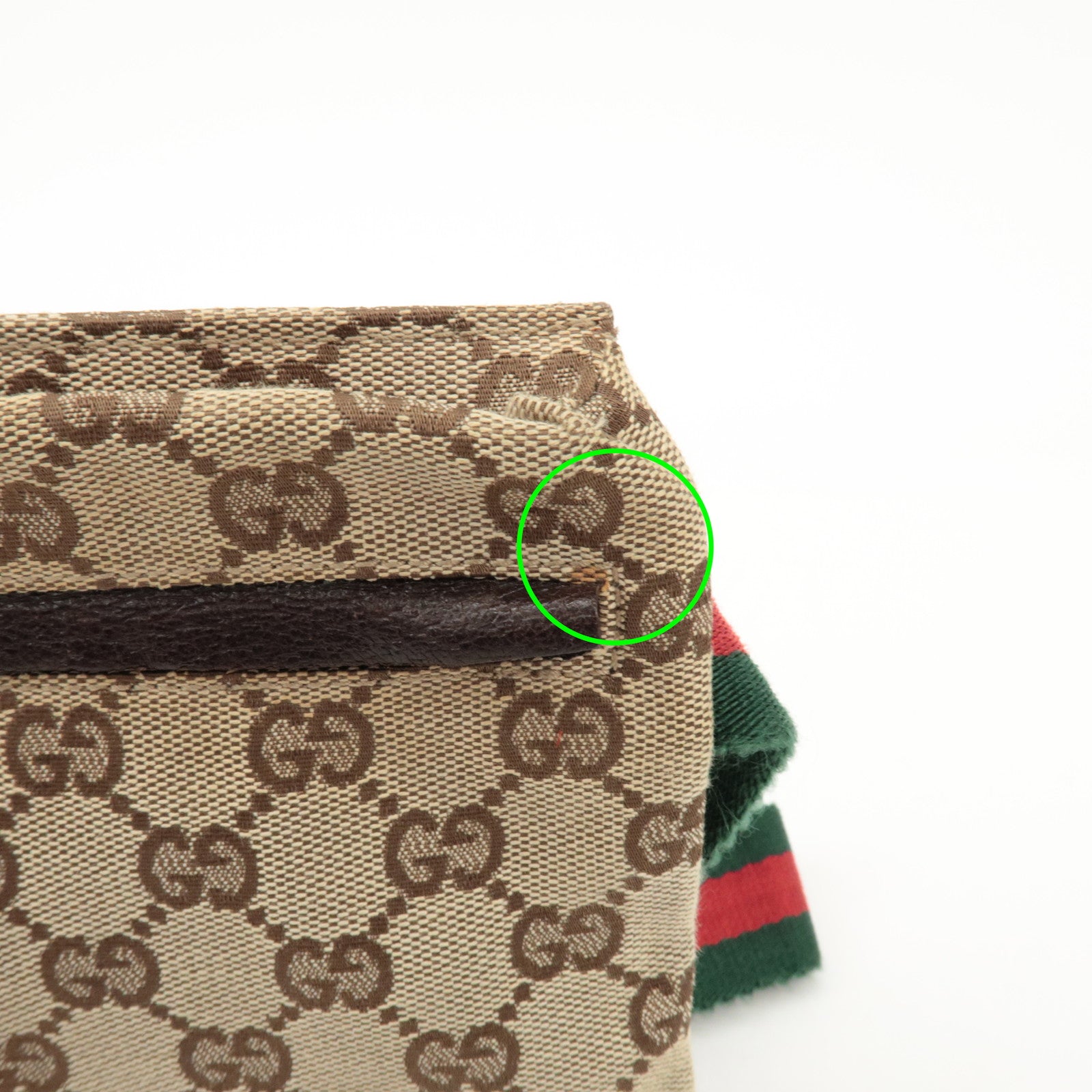 GUCCI GG Canvas Leather Waist Bag Crossbody Bag Beige Brown 28566 Used