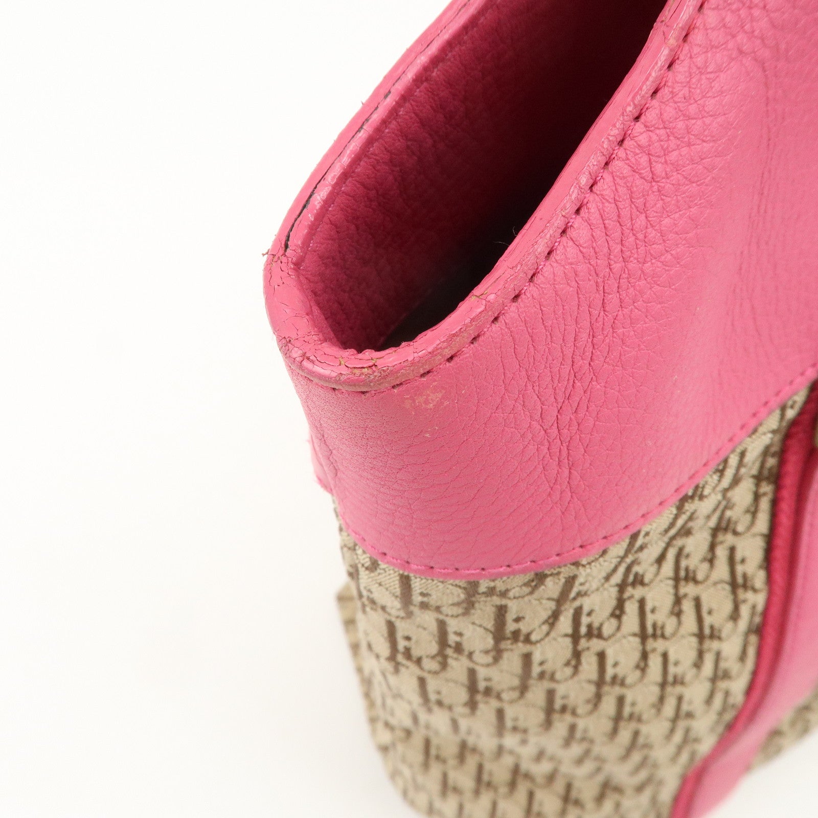 Christian Dior Street Chic Trotter Canvas Leather Tote Bag Used