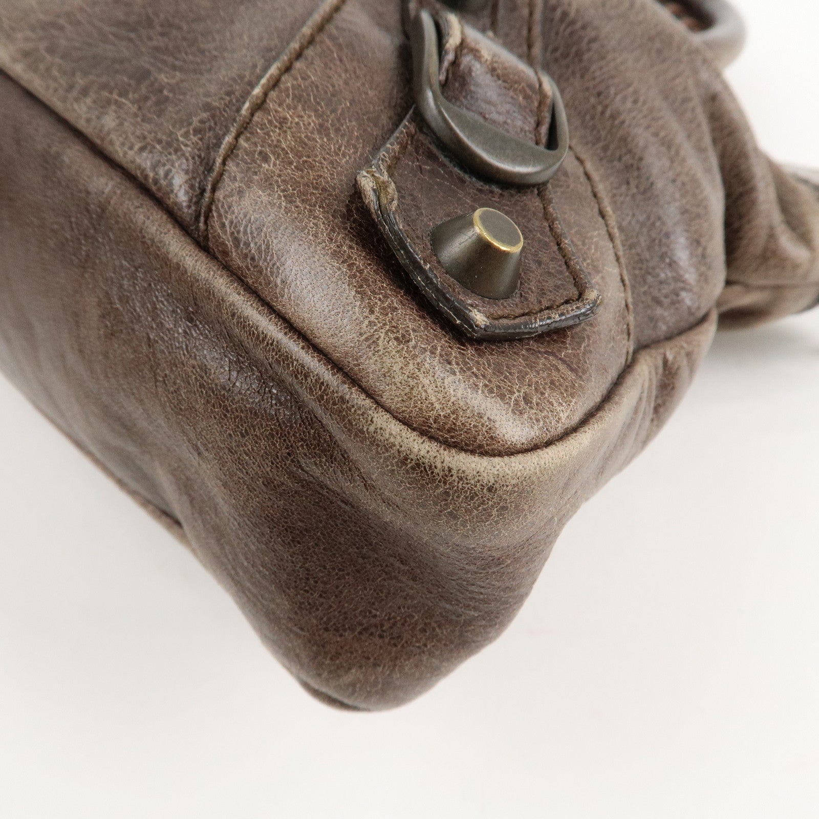 BALENCIAGA The First Leather 2Way Bag Hand Bag Brown 103208 Used