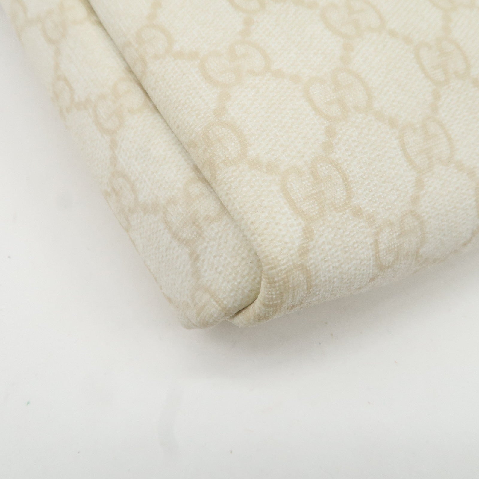 GUCCI GG Supreme Leather Shoulder Bag Ivory Light Brown 223666 Used