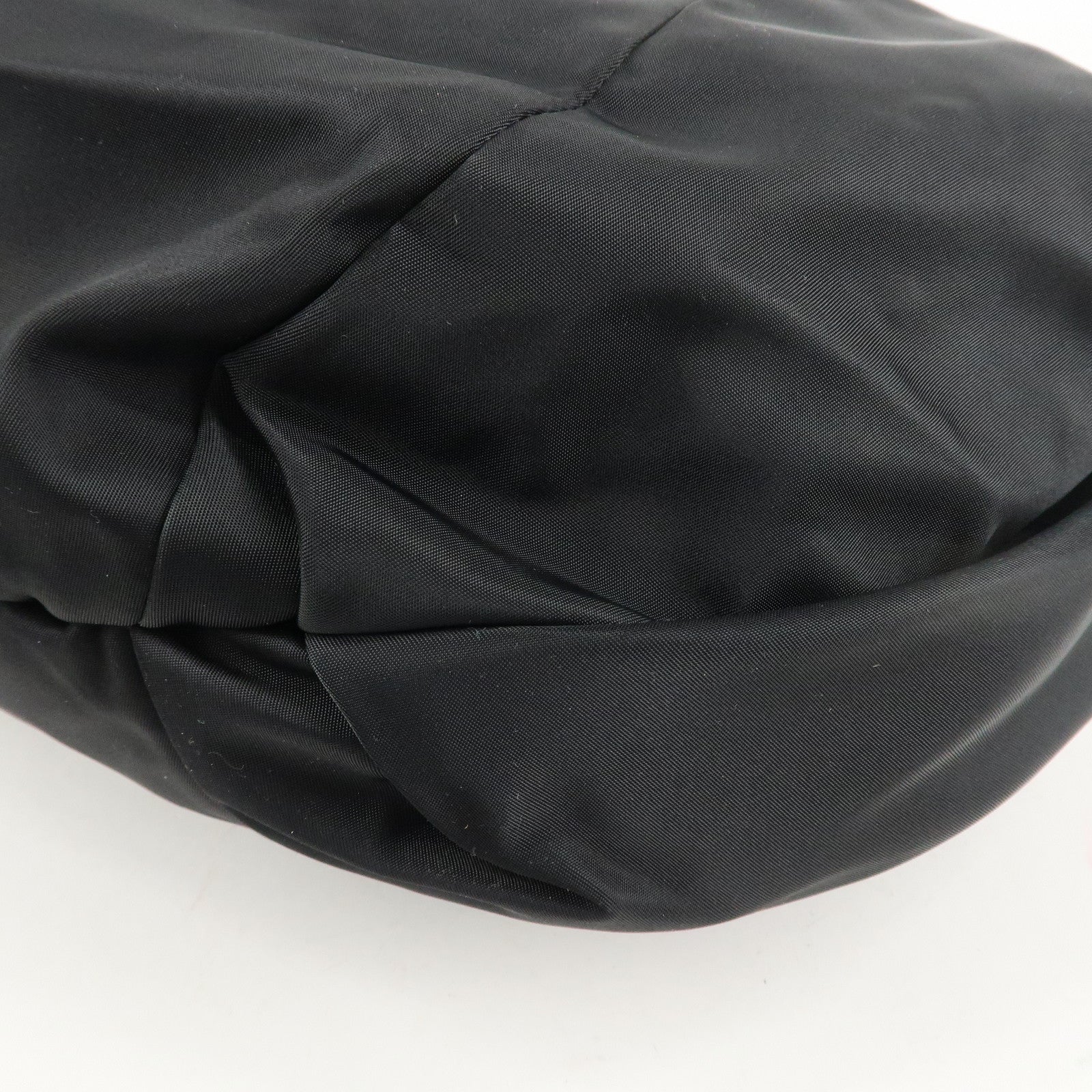 Ferragamo Nylon Patent Leather Shoulder Bag Hand Bag Black Used