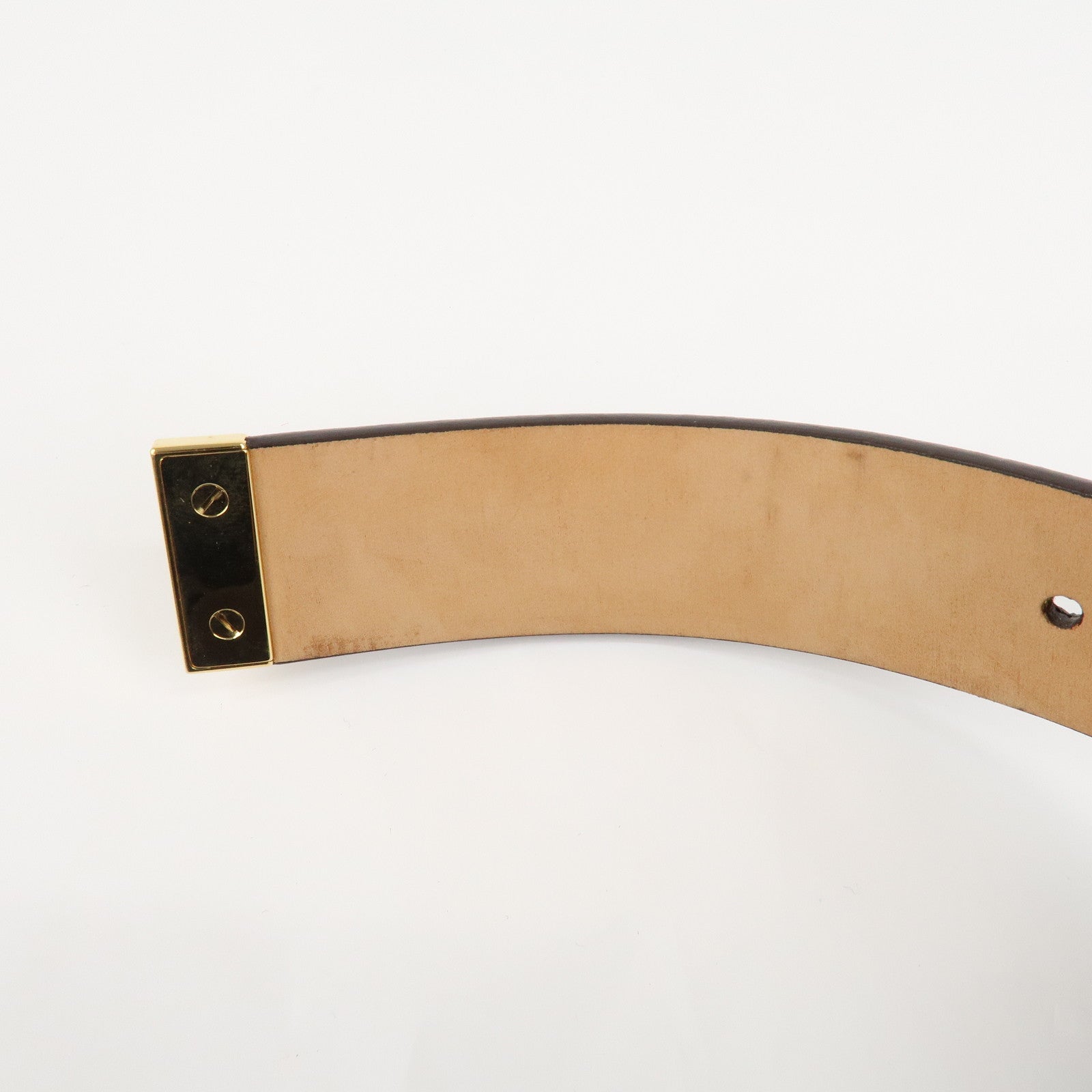 AuthLouis Vuitton Damier Ebene Saint Tulle Belt Carre 85/34 M6803V Used