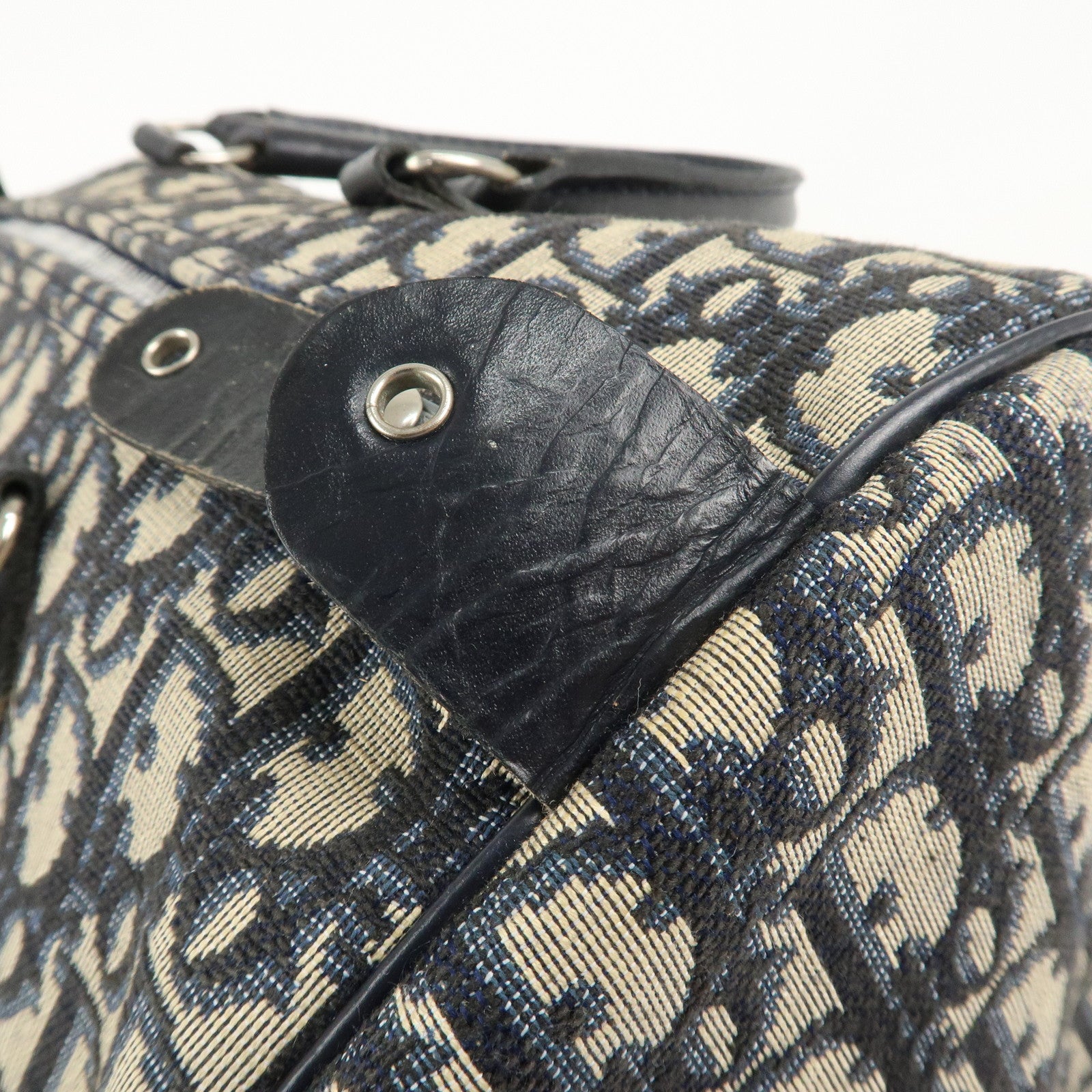 Christian Dior Trotter Canvas Leather Boston Bag Hand Bag Used