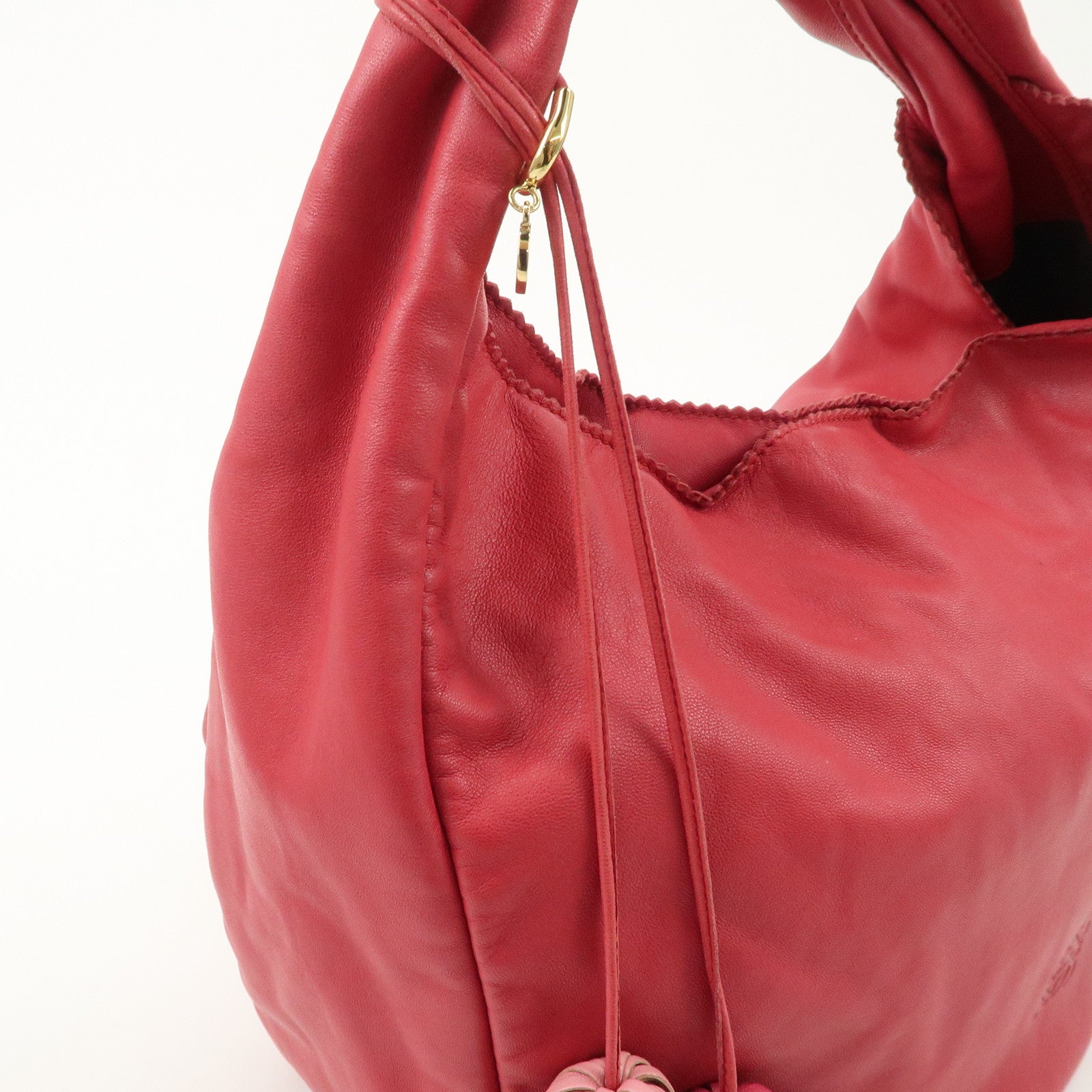 LOEWE Anagram Nappa Leather Viento One Shoulder Bag Pink Used
