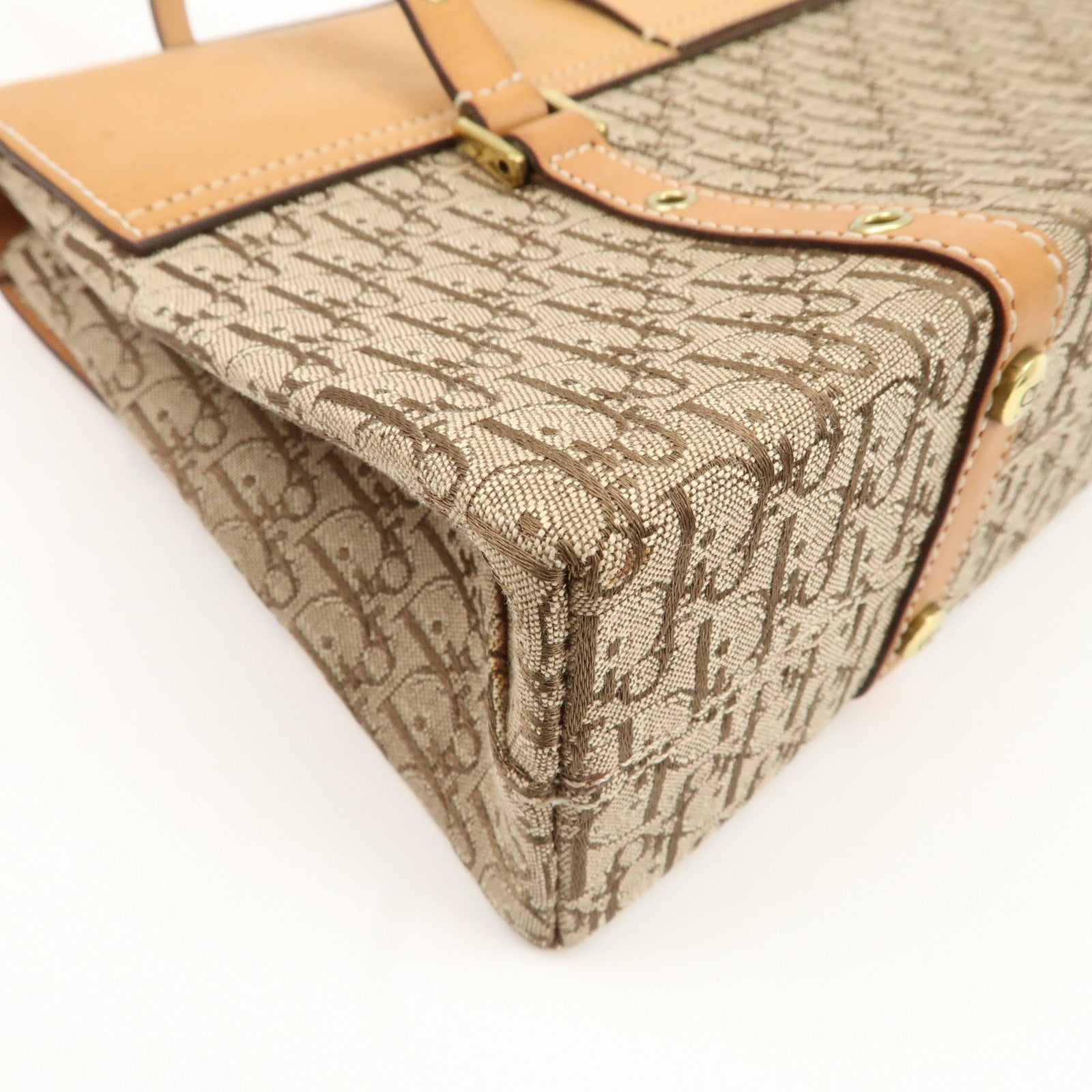 Christian Dior Trotter Street Chic Canvas Leather Shoulder Bag Used