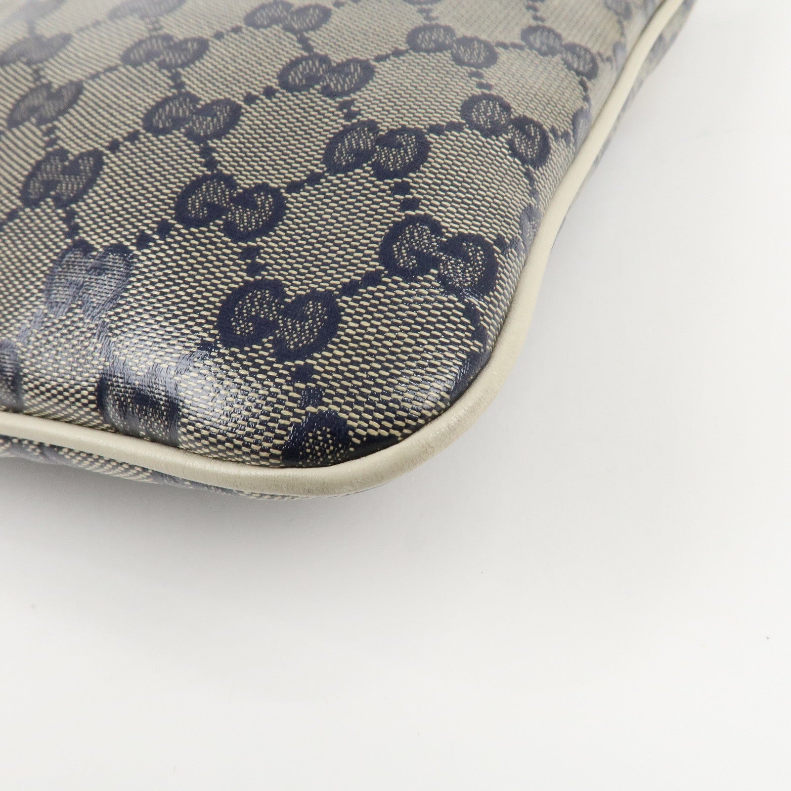 GUCCI Crystal GG Canvas Leather Shoulder Bag *Outlet 257246 Used