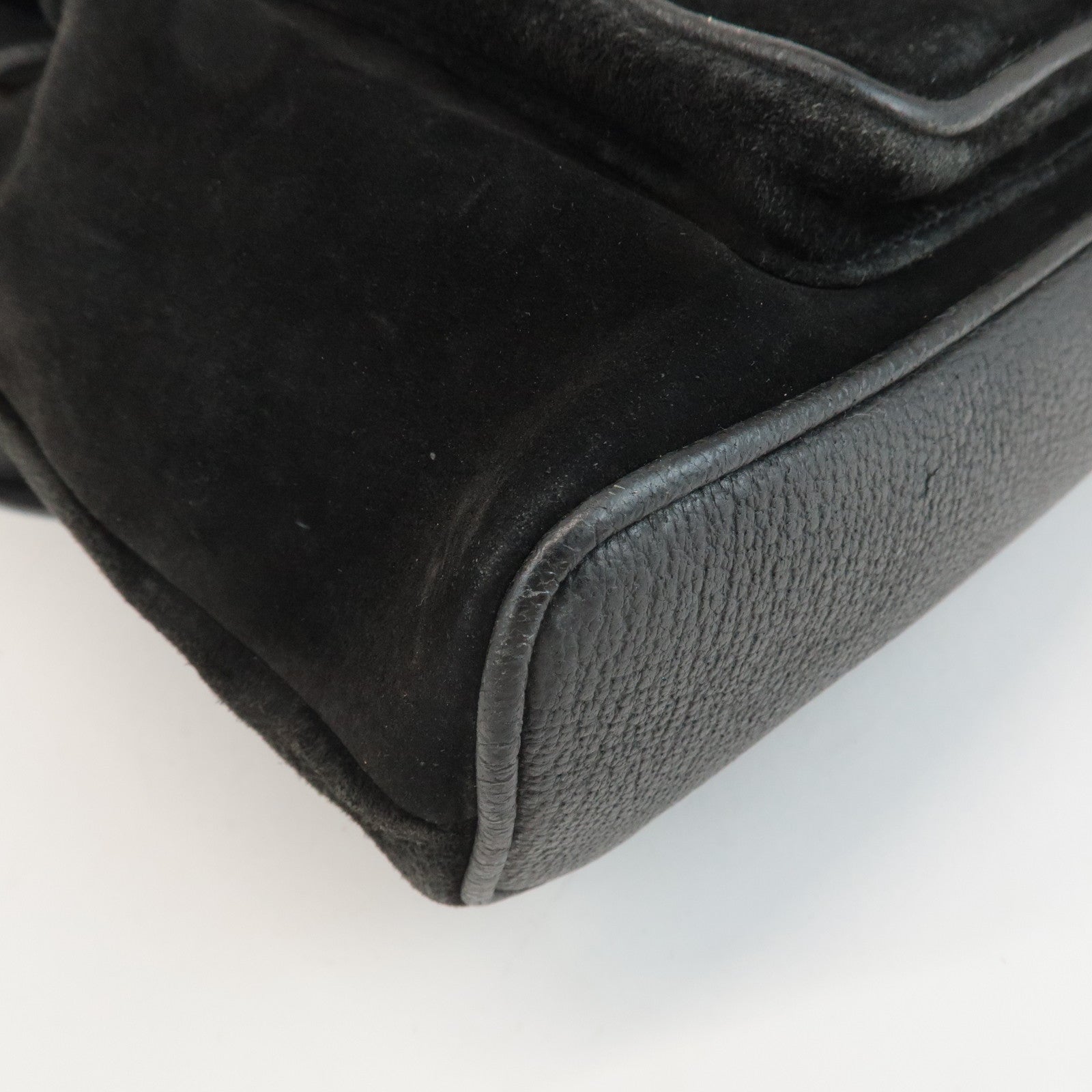 GUCCI Bamboo Suede Leather Mini Back Pack Black 00.2034.0030 Used