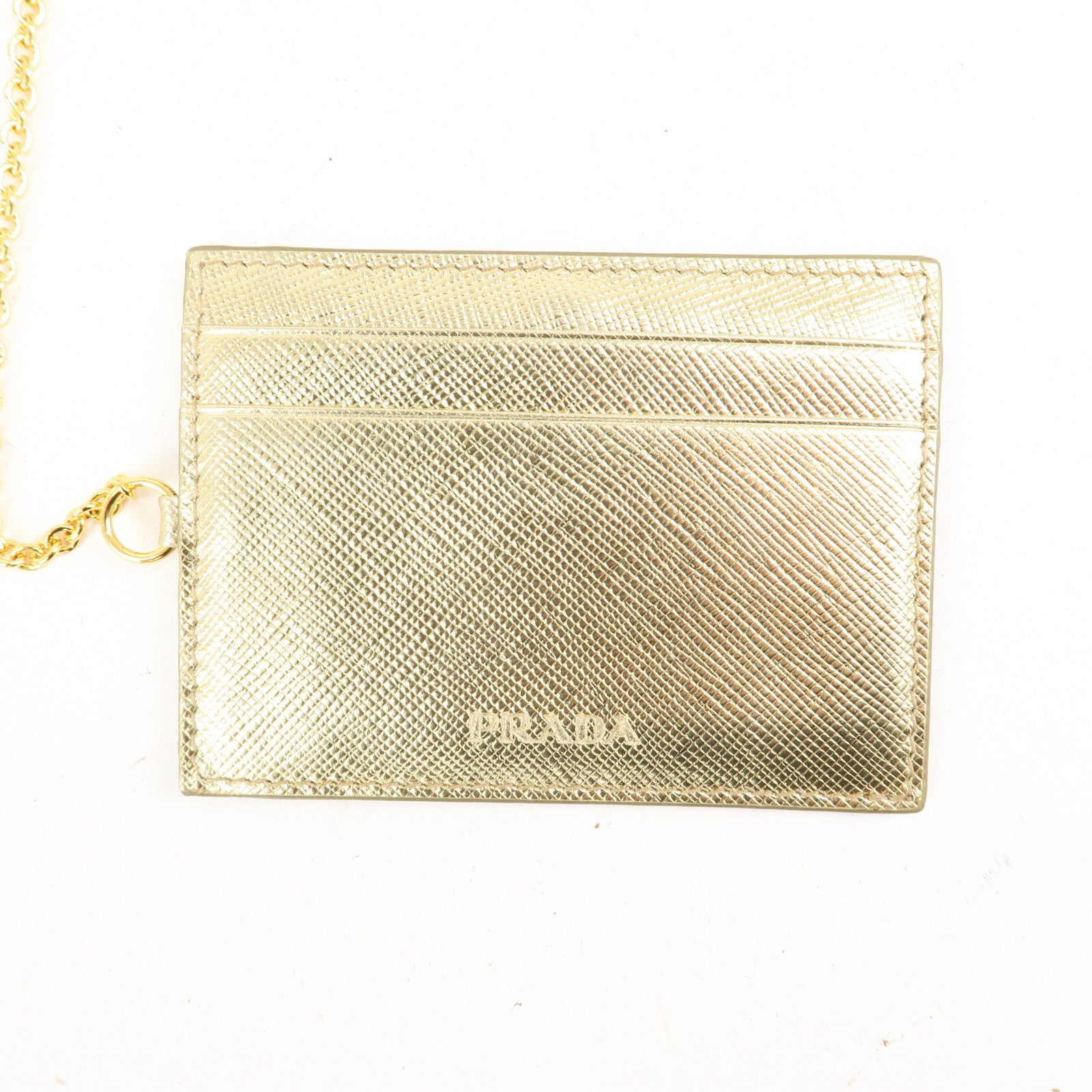 PRADA Set of 2 Saffiano Leather Bi-fold Long Wallet Glower Motif Used