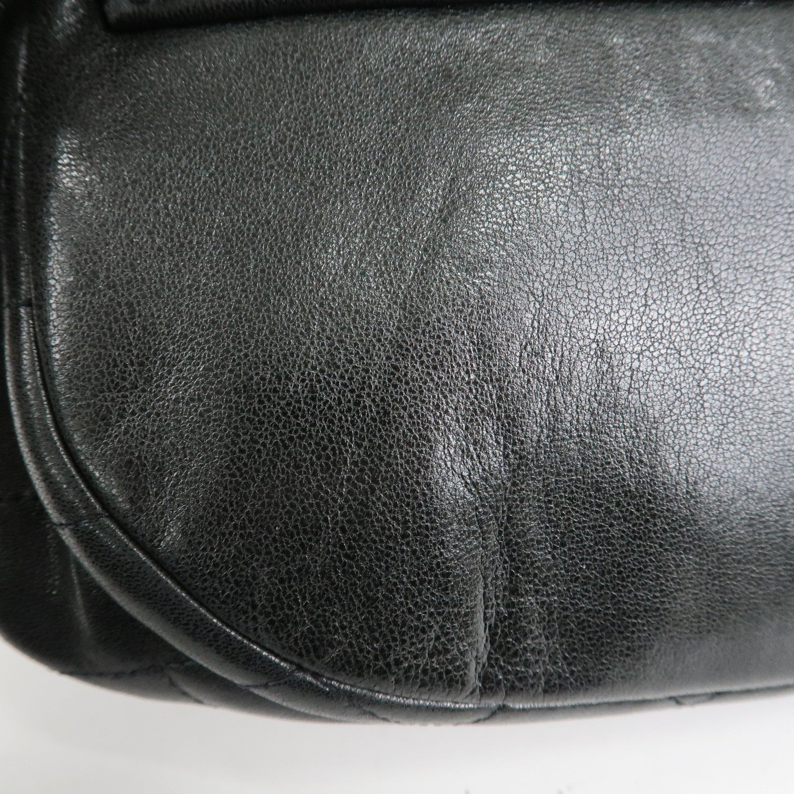 CHANEL COCO Mark Lamb Skin Half Moon Chain Shoulder Bag A40033 Used