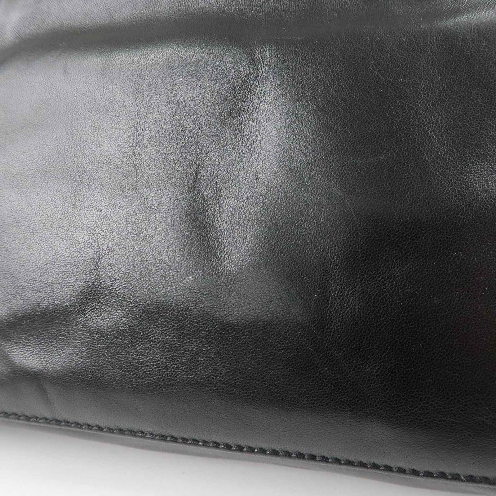 PRADA Nappa Leather Ribbon Tote Bag Hand Bag NERO Black BN1601 Used