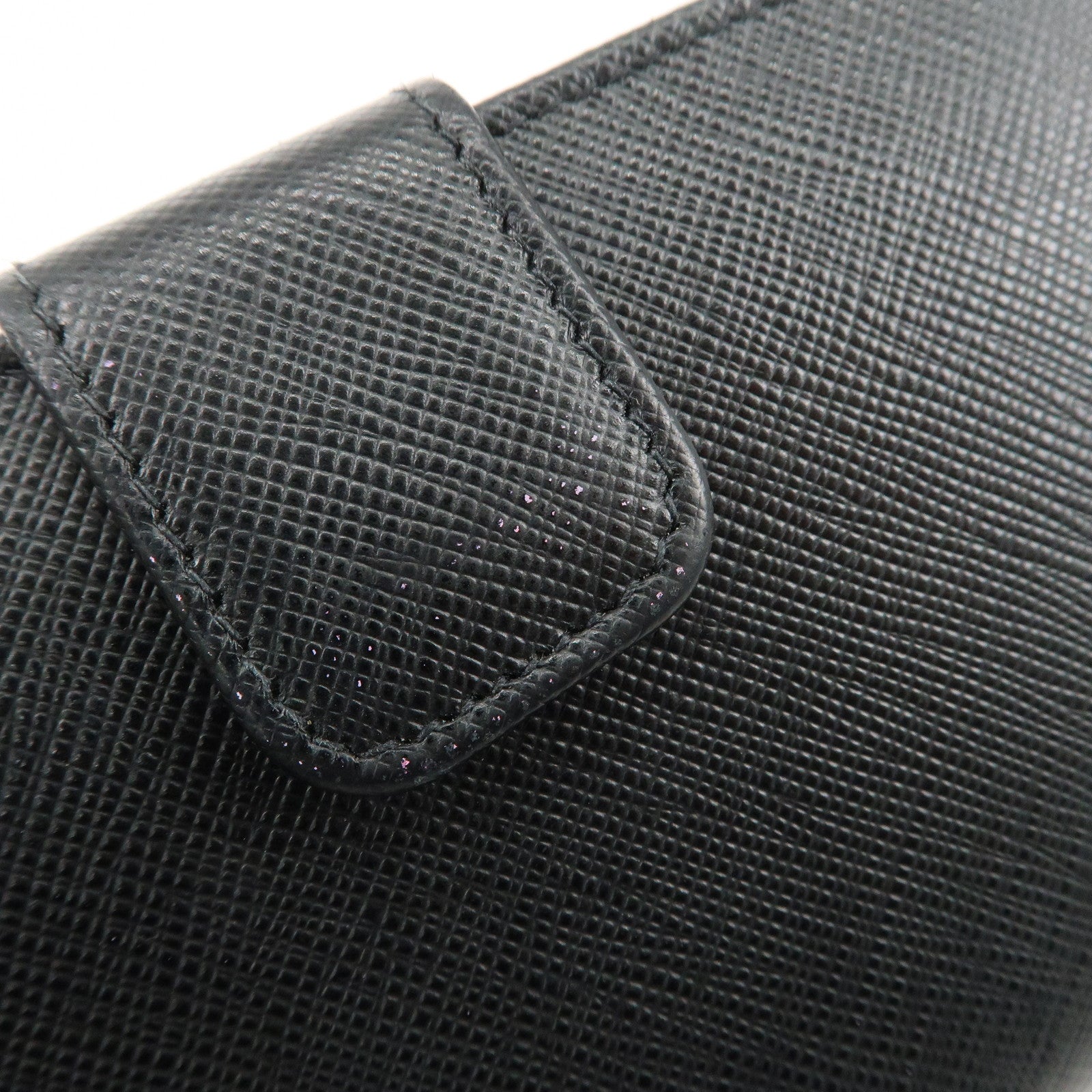 PRADA Saffiano Leather Bi-Fold Wallet Purse Black 1ML225 Used