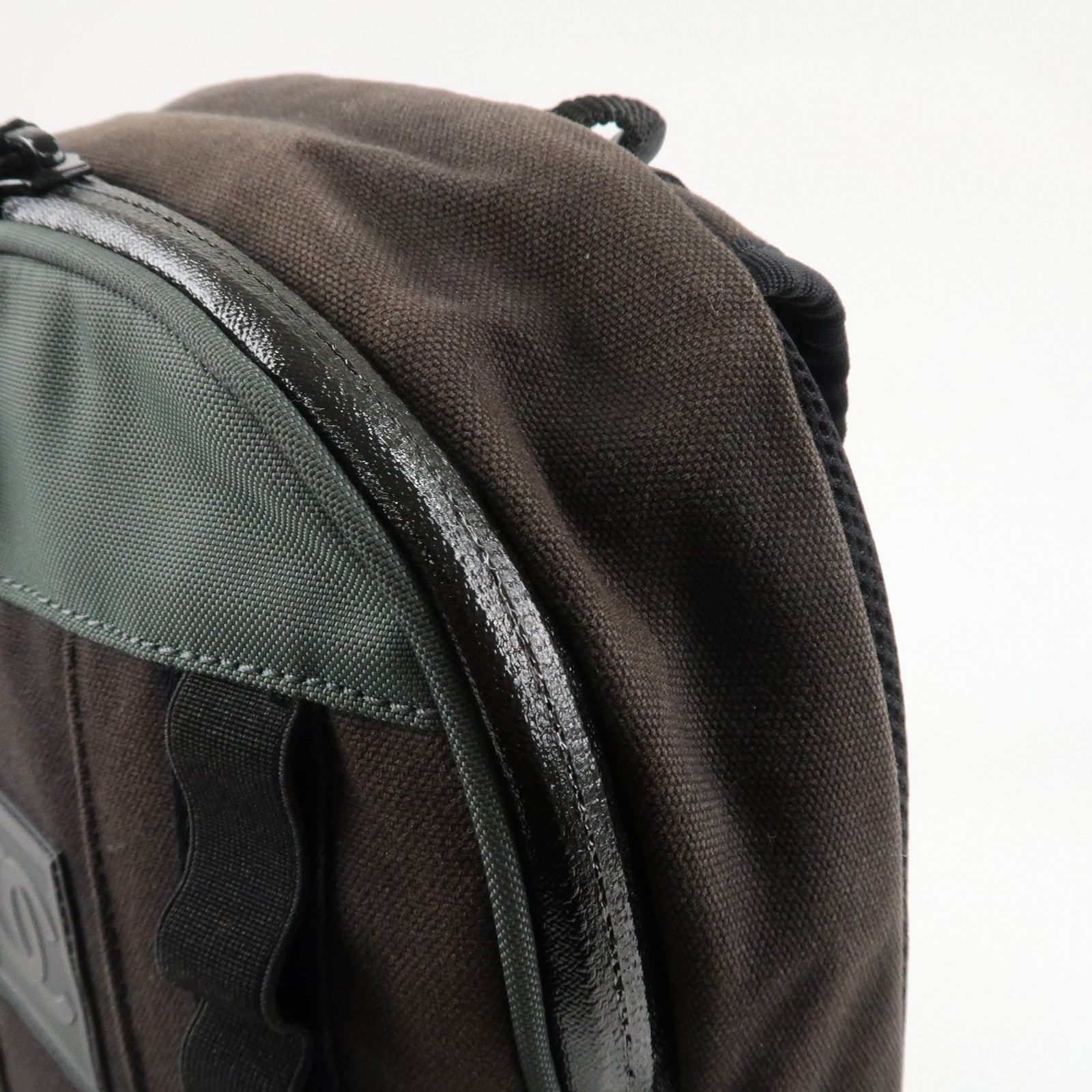 CHANEL CHANEL Sports Canvas Backpack Black Green Used