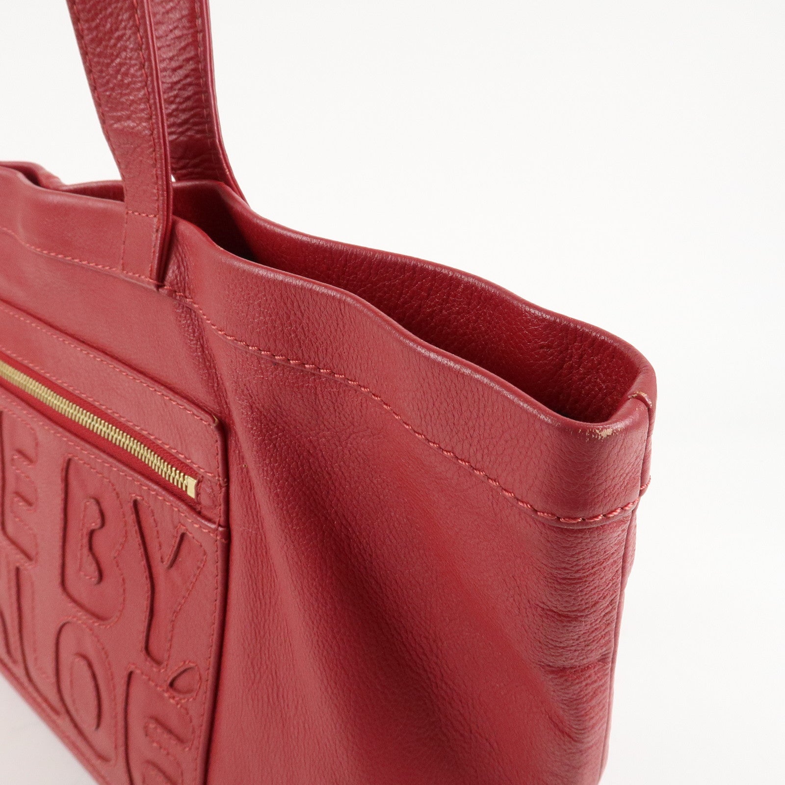 Chloe See By Chloe Leather Tote Bag Shoulder Bag Red Used