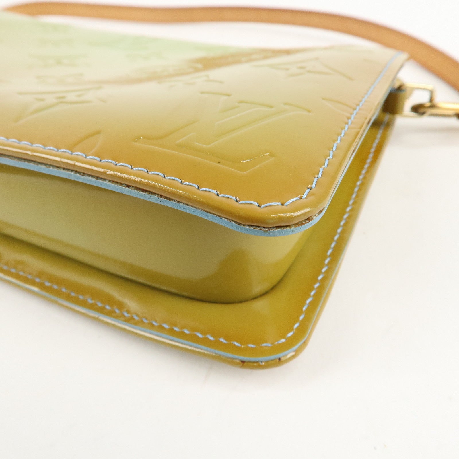 Louis Vuitton Monogram Vernis Lexington Hand Bag Baby Blue M91011 Used