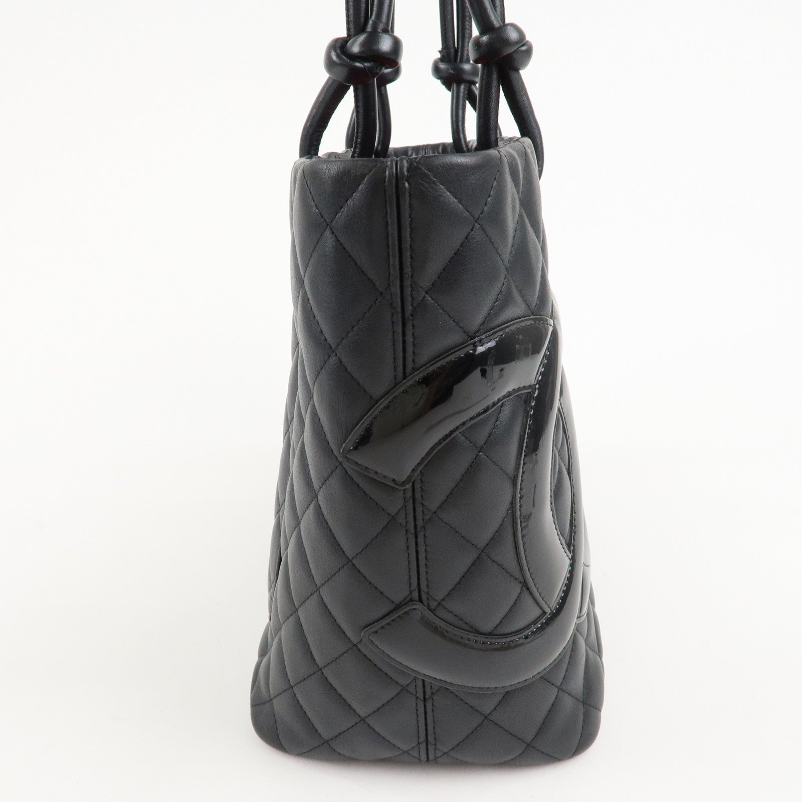 CHANEL Cambon Line Lambskin COCO Mark Large Tote Bag A25169 Used