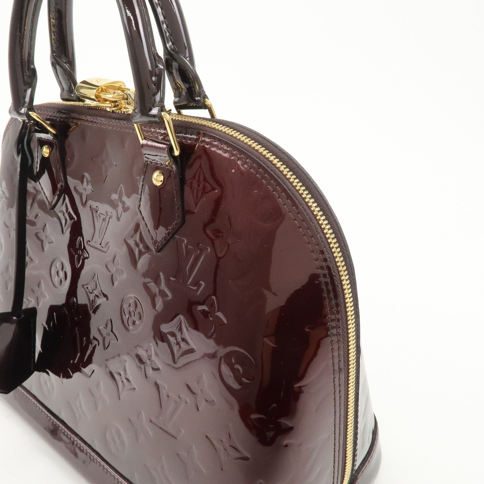 Louis Vuitton Monogram Vernis Alma PM Hand Bag Amarante M91611 Used
