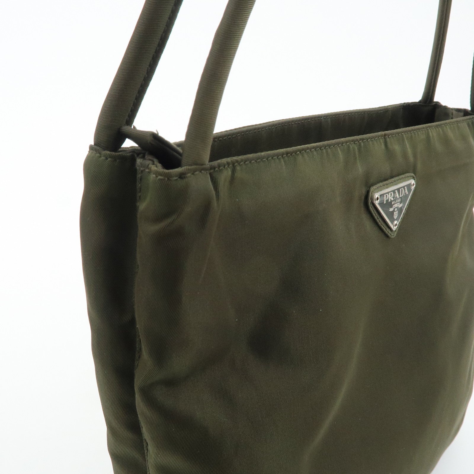 PRADA Nylon Tote Bag Shoulder Bag Khaki K3093 Used