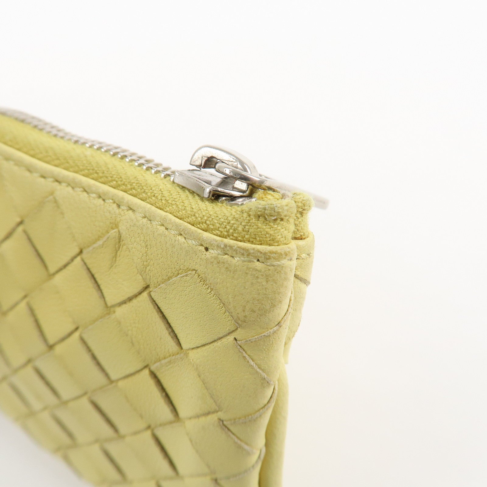 BOTTEGA VENETA Intrecciato Leather Coin Case Yellow 131232 Used