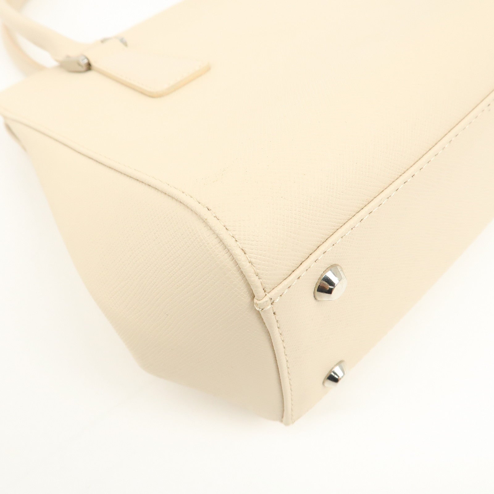 BURBERRY Leather Hand Bag Beige Used