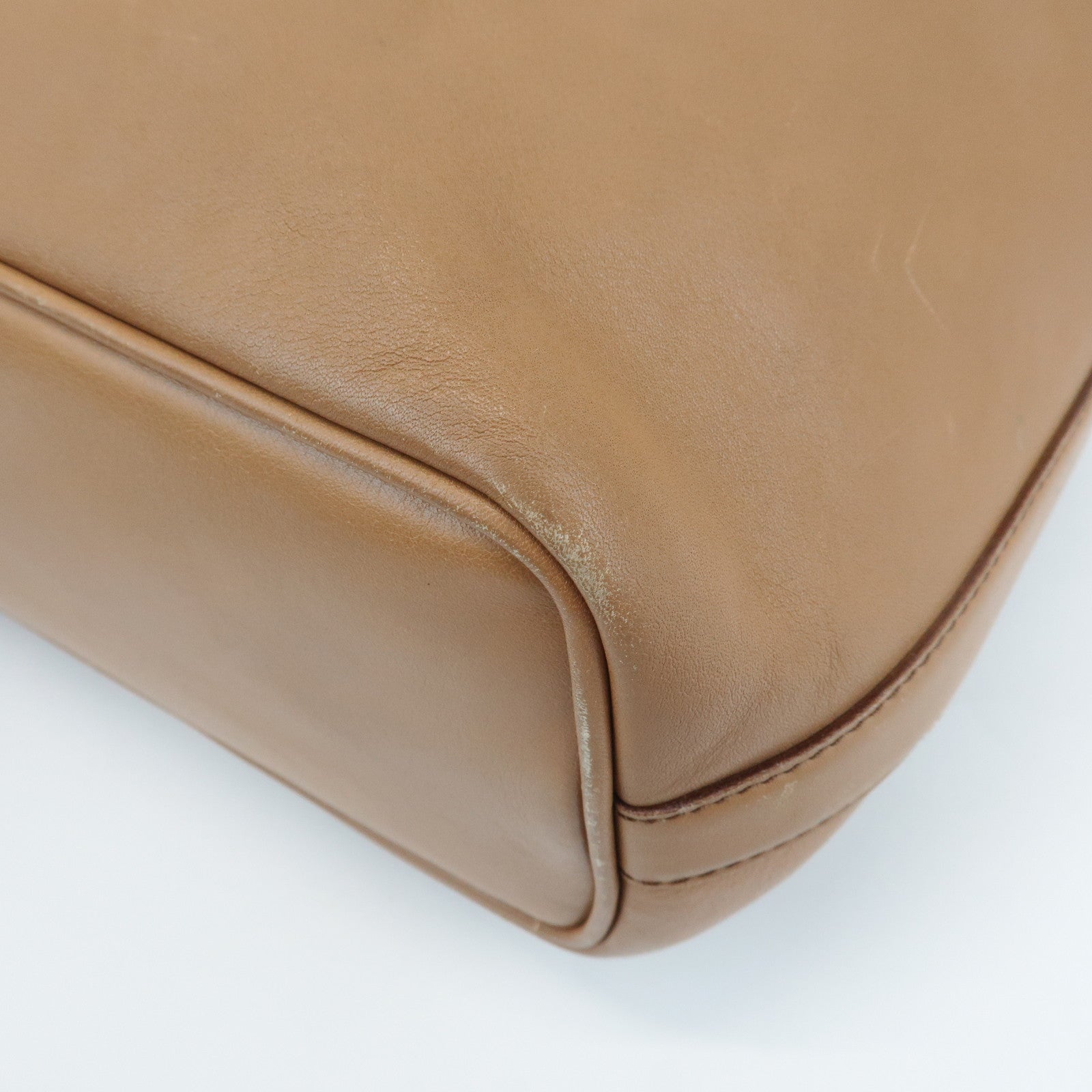 GUCCI Leather One Shoulder Bag Beige 001.4288 Used