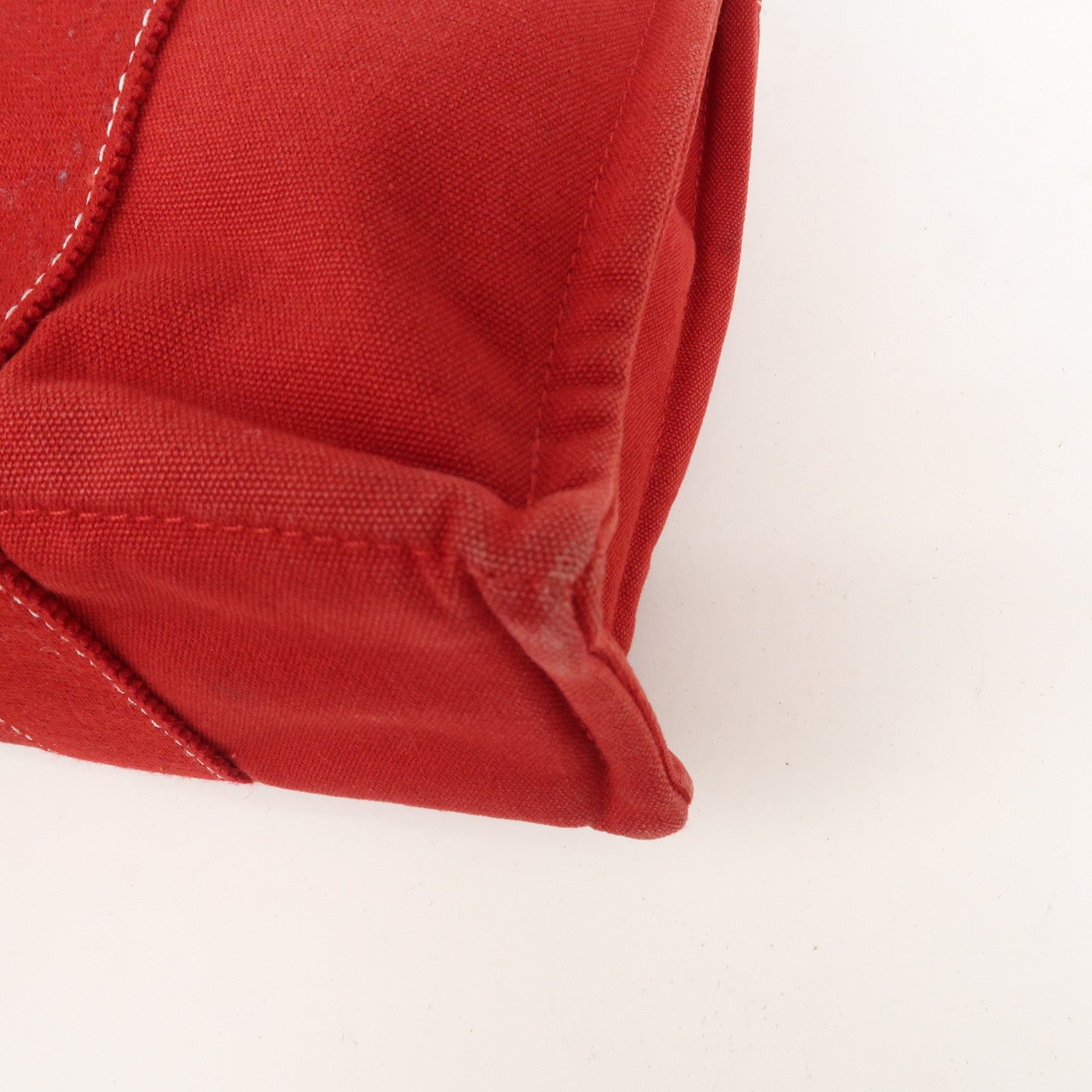 HERMES Deauville PM Canvas Tote Bag Hand Bag Red