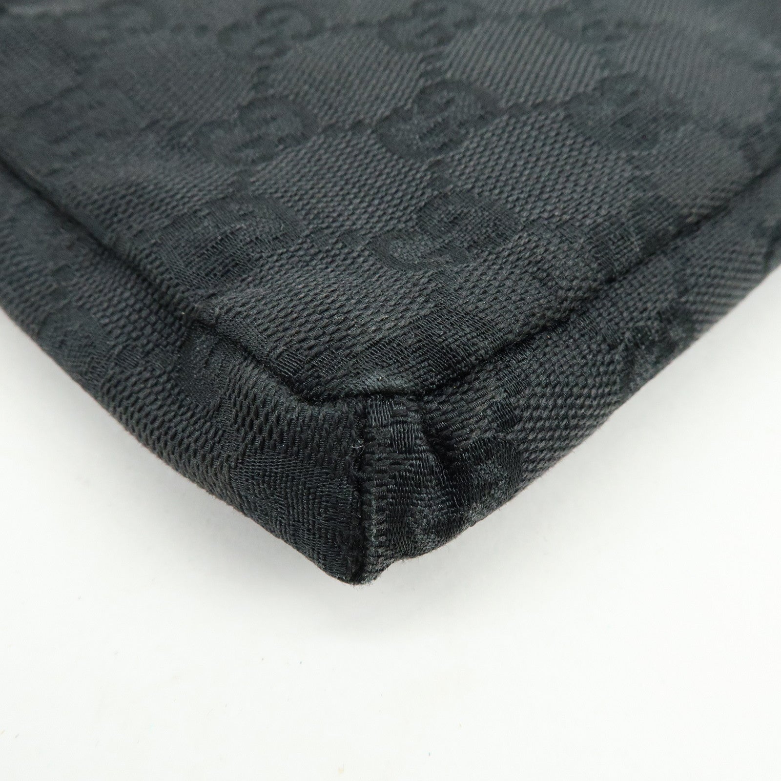 GUCCI GG Canvas Leather Waist Bag Crossbody Bag Black 28566