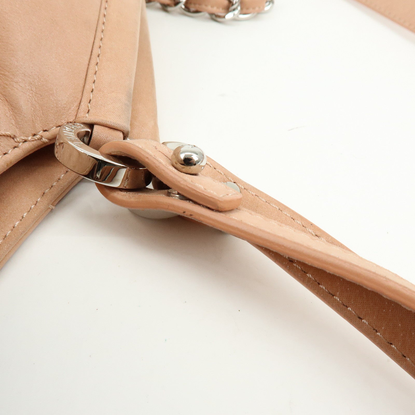 CHANEL Matelasse Sparkle Leather 2Way Shoulder Hand Bag Pink A67045