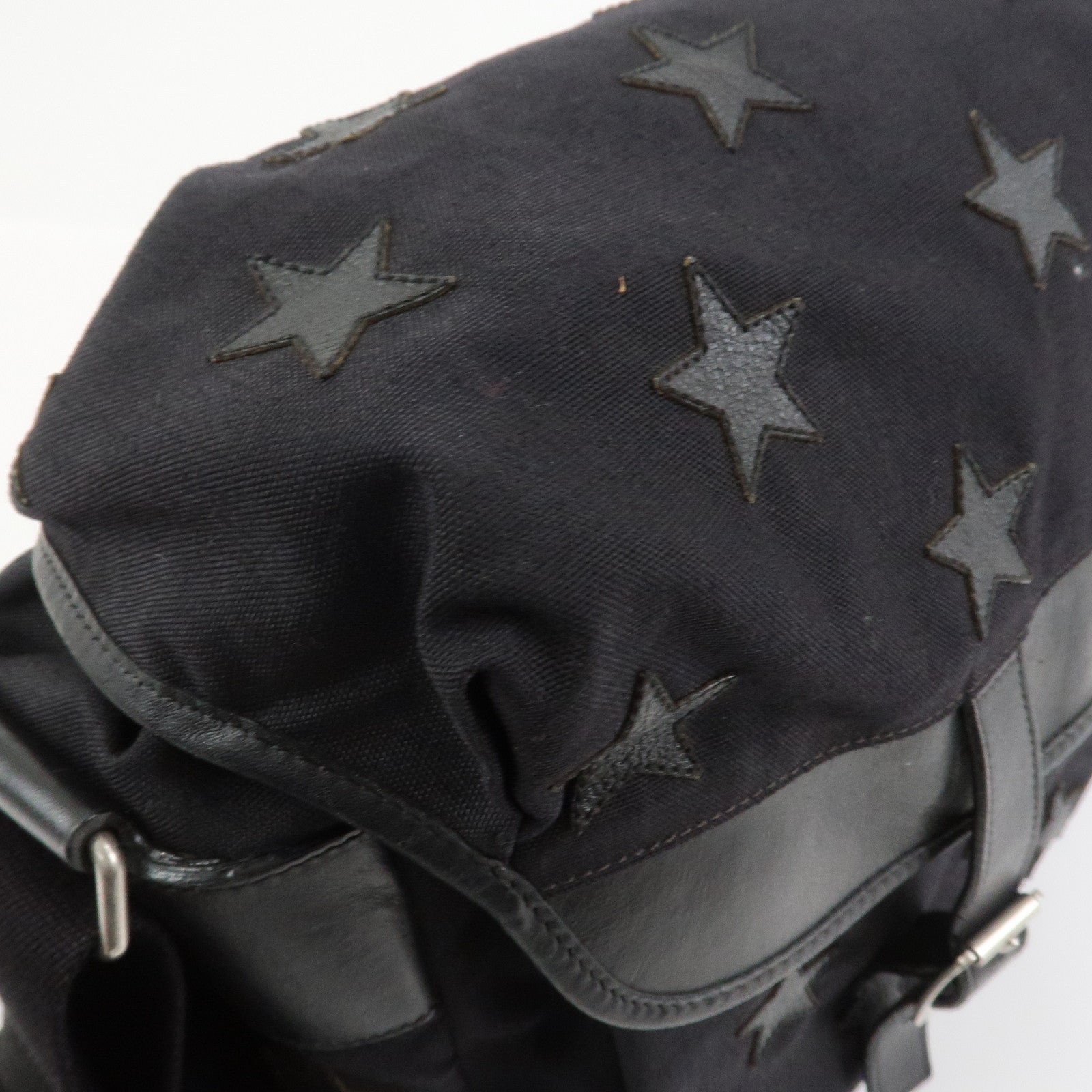 SAINT LAURENT PARIS Canvas Leather Crossbody Shoulder Bag Star
