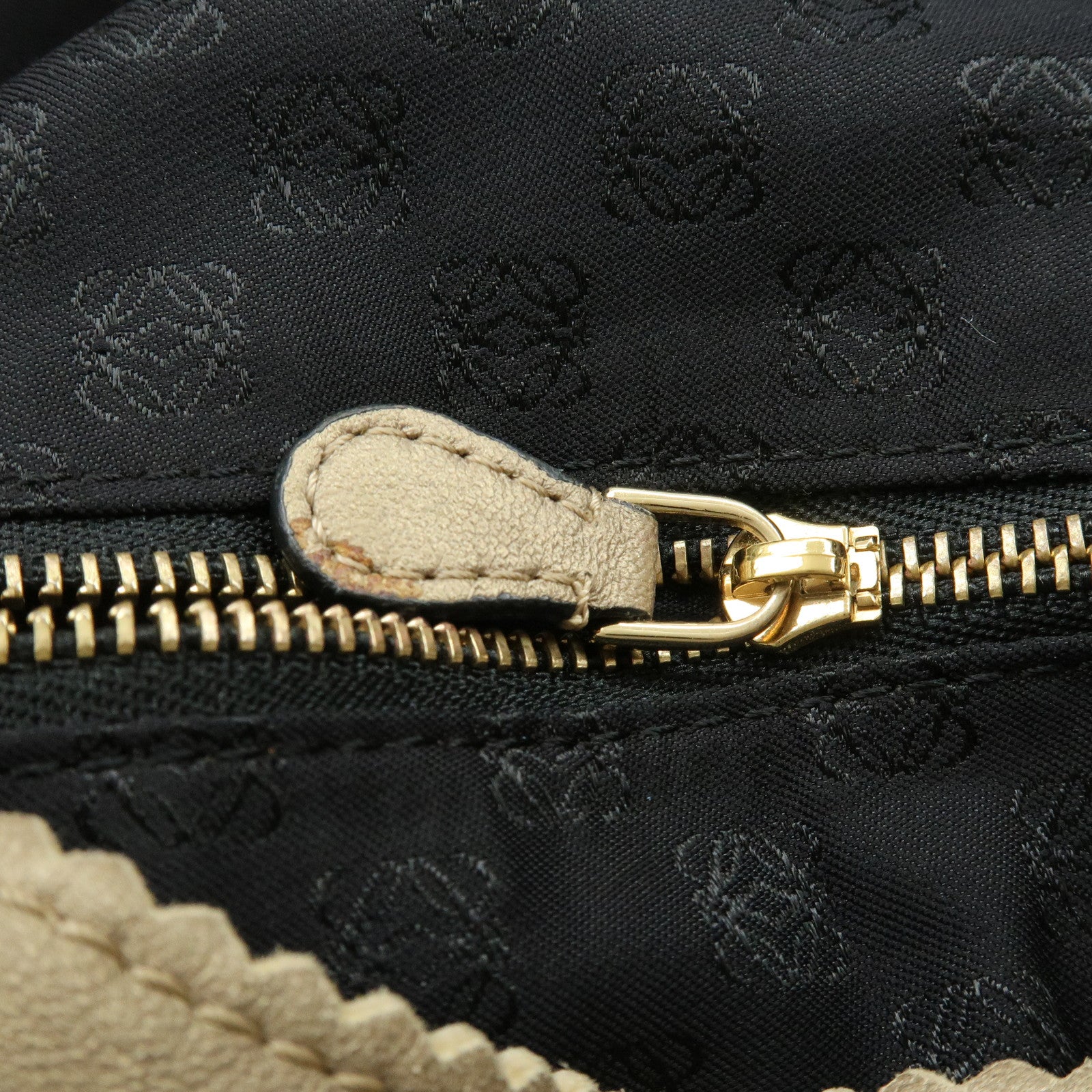 LOEWE Anagram Viento Nappa Leather Tote Bag Shoulder Bag Gold