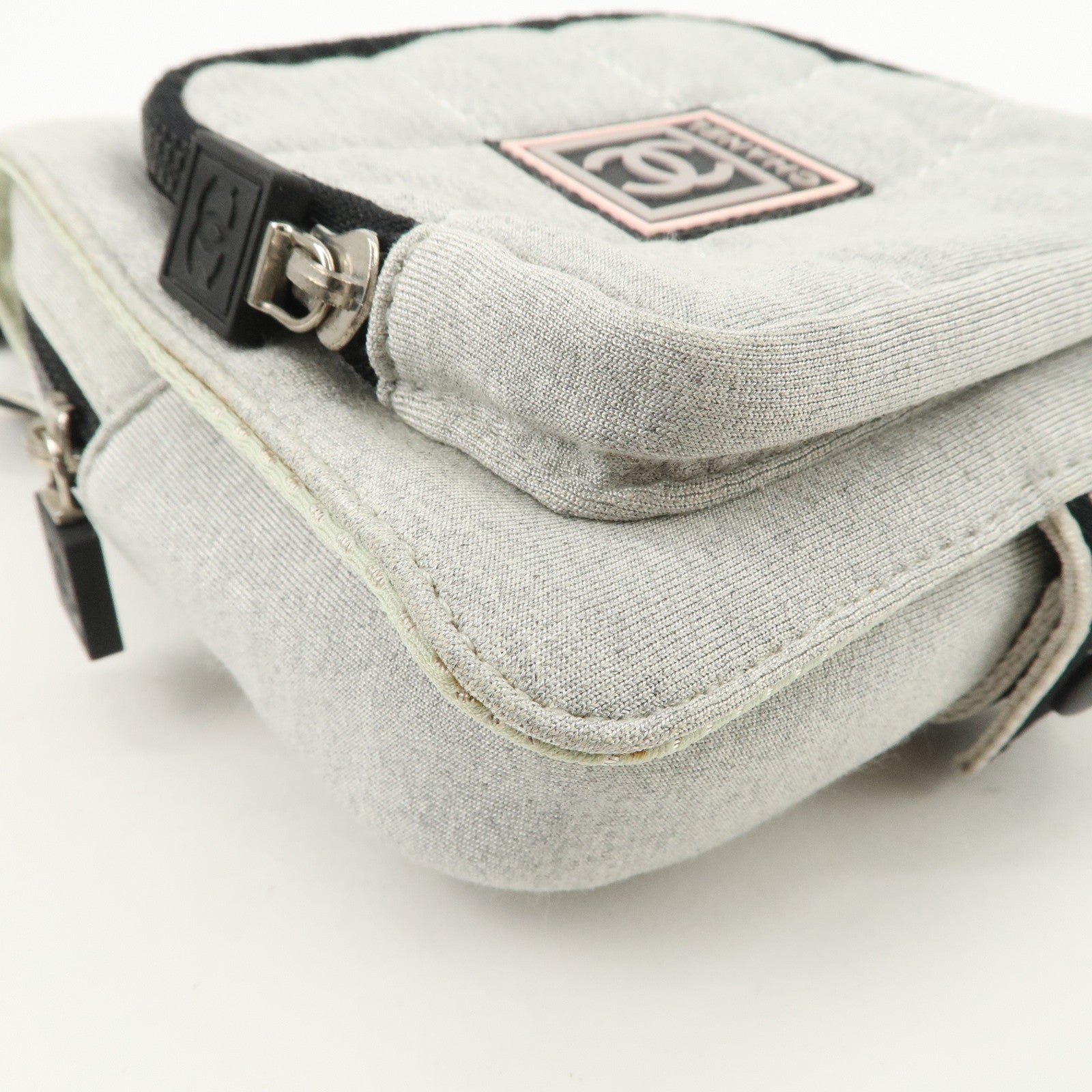 CHANEL Sport Line Cotton Jersey Waist Bag Body Bag Grey