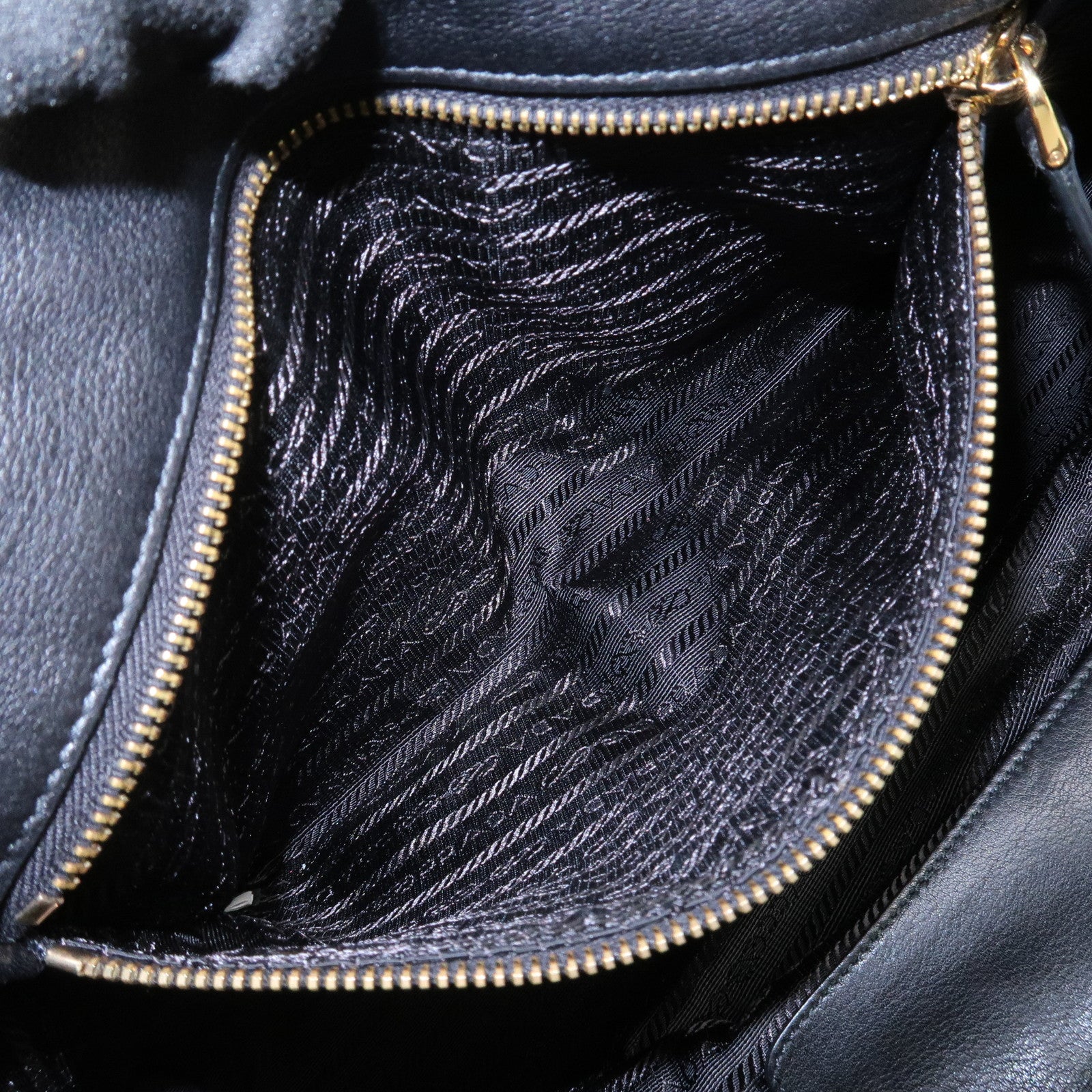 PRADA Triangle Logo Leather 2 Way Bag Hand Bag Shoulder Bag BL0685